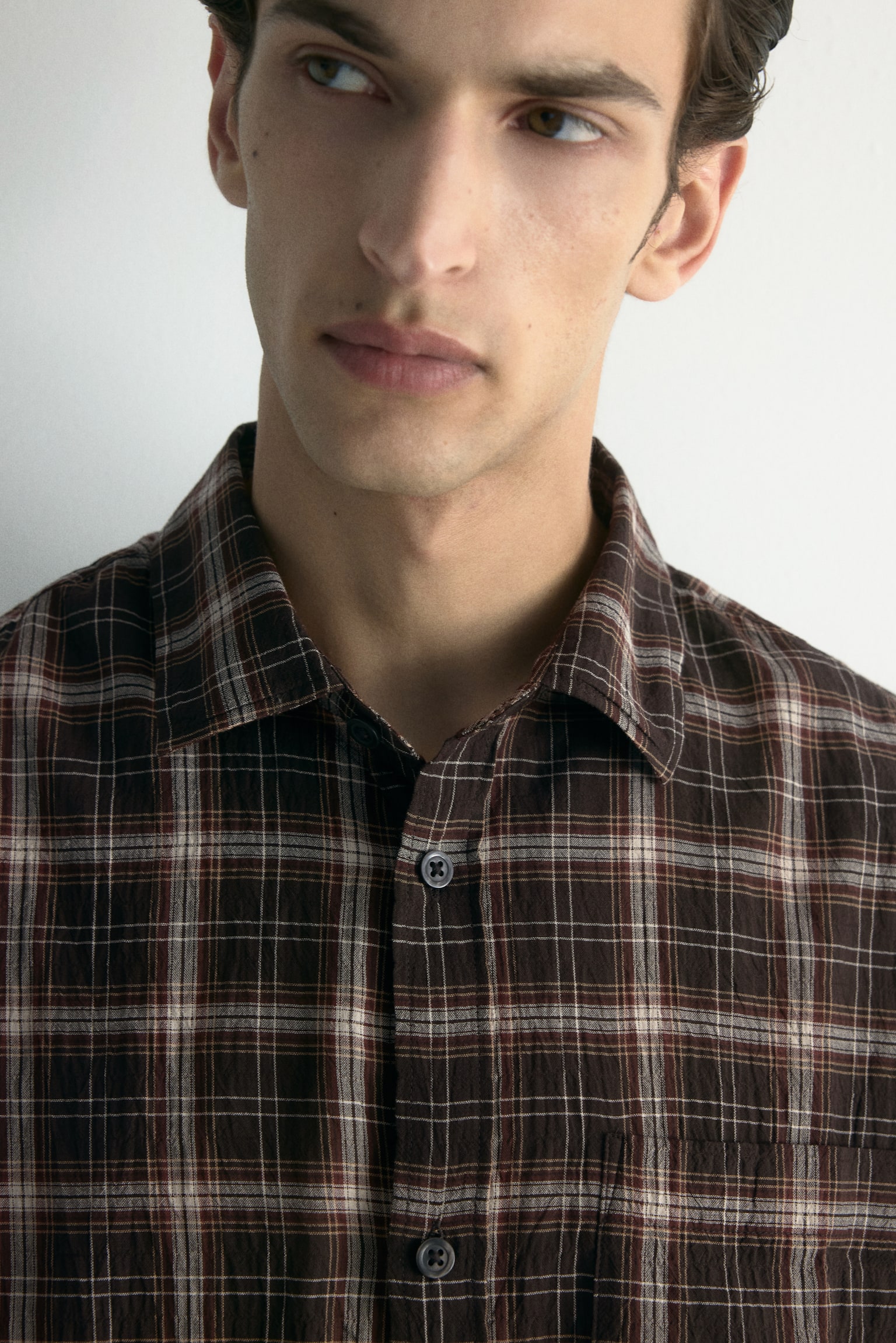 Camisa Loose Fit - Café/Cuadros/Beige/Cuadros - 5