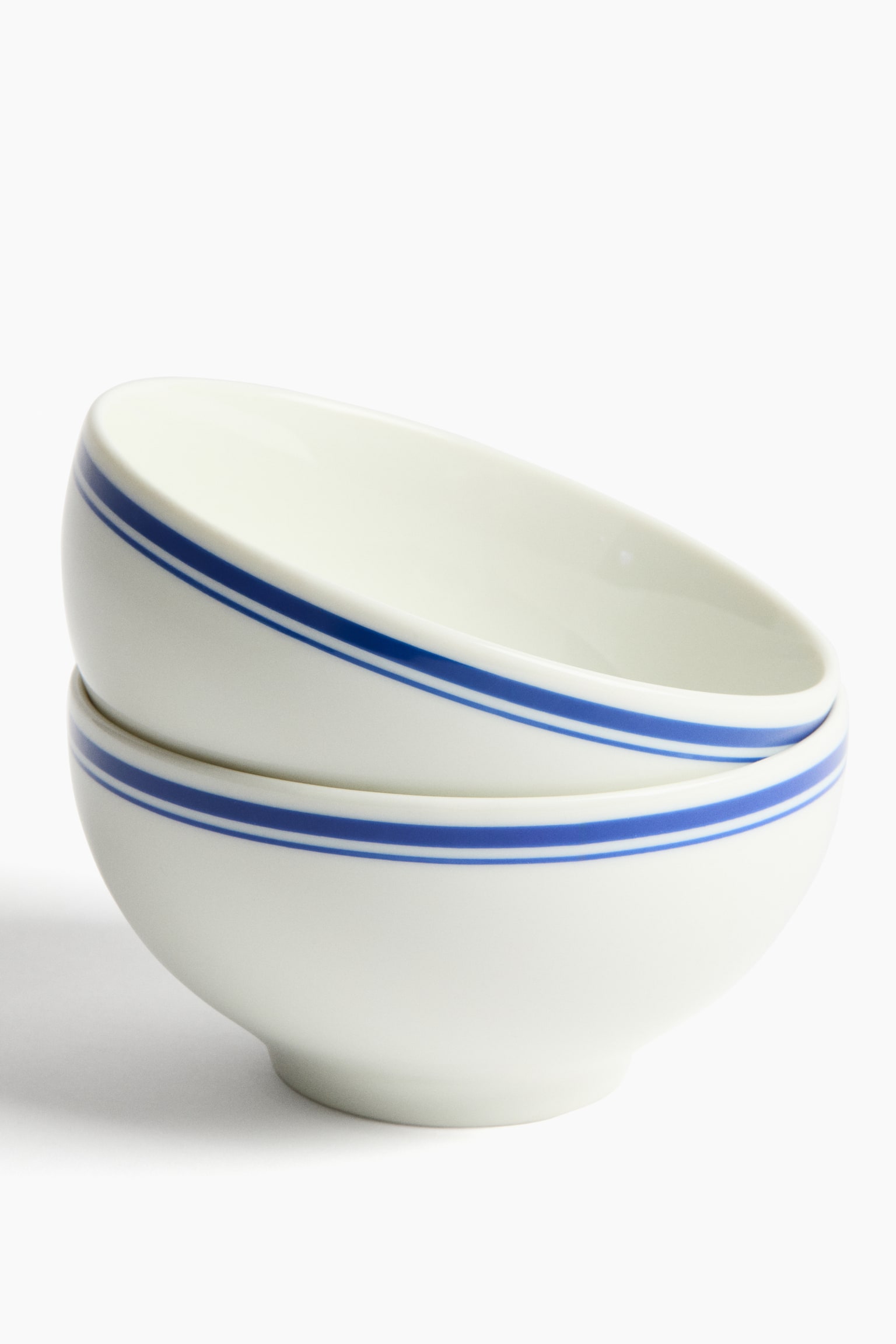 2-pack small porcelain bowls - White/Blue/White/Red/White/Black - 4