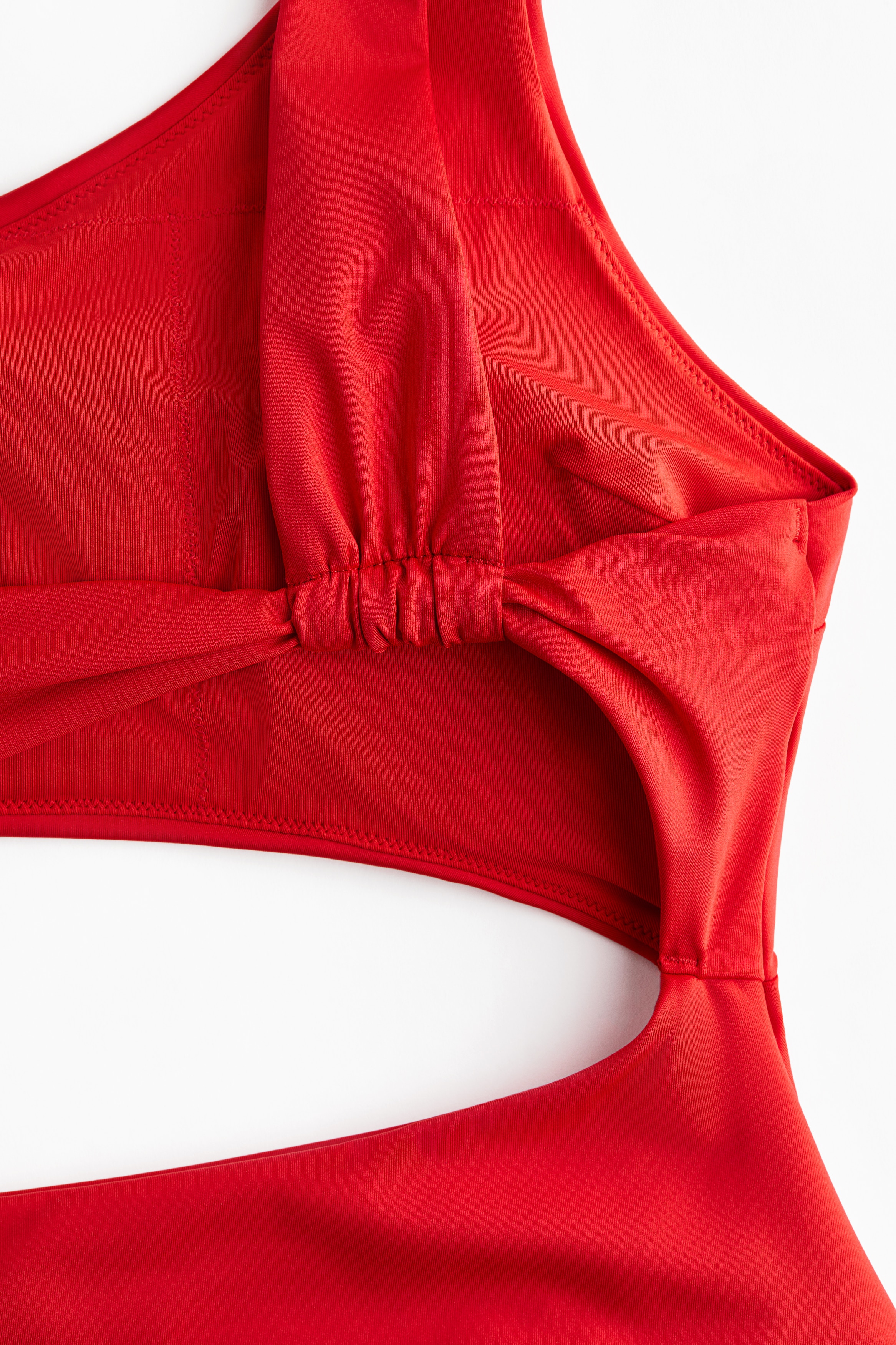 Padded-cup one-shoulder swimsuit