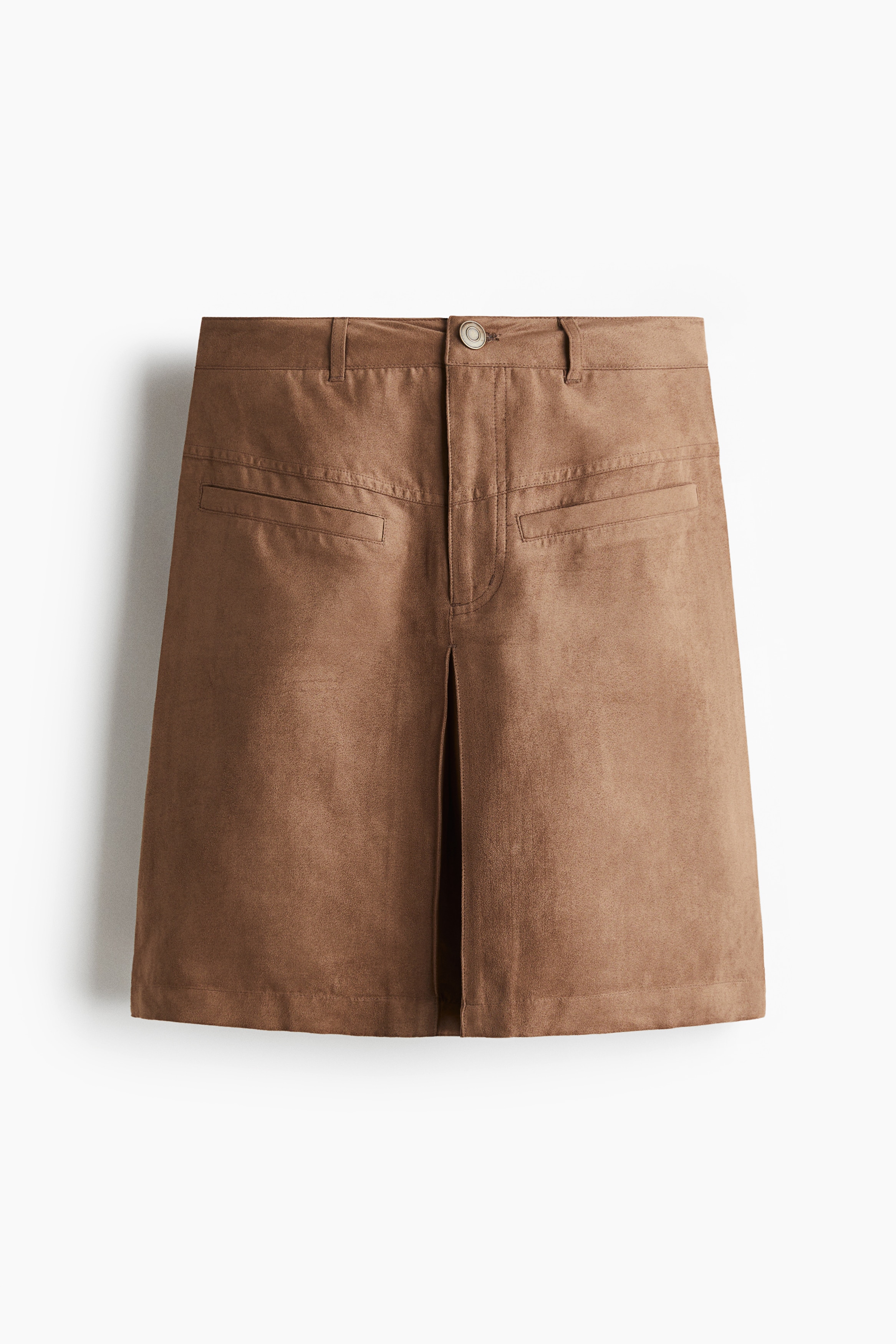 Slit-front skirt - Dark beige