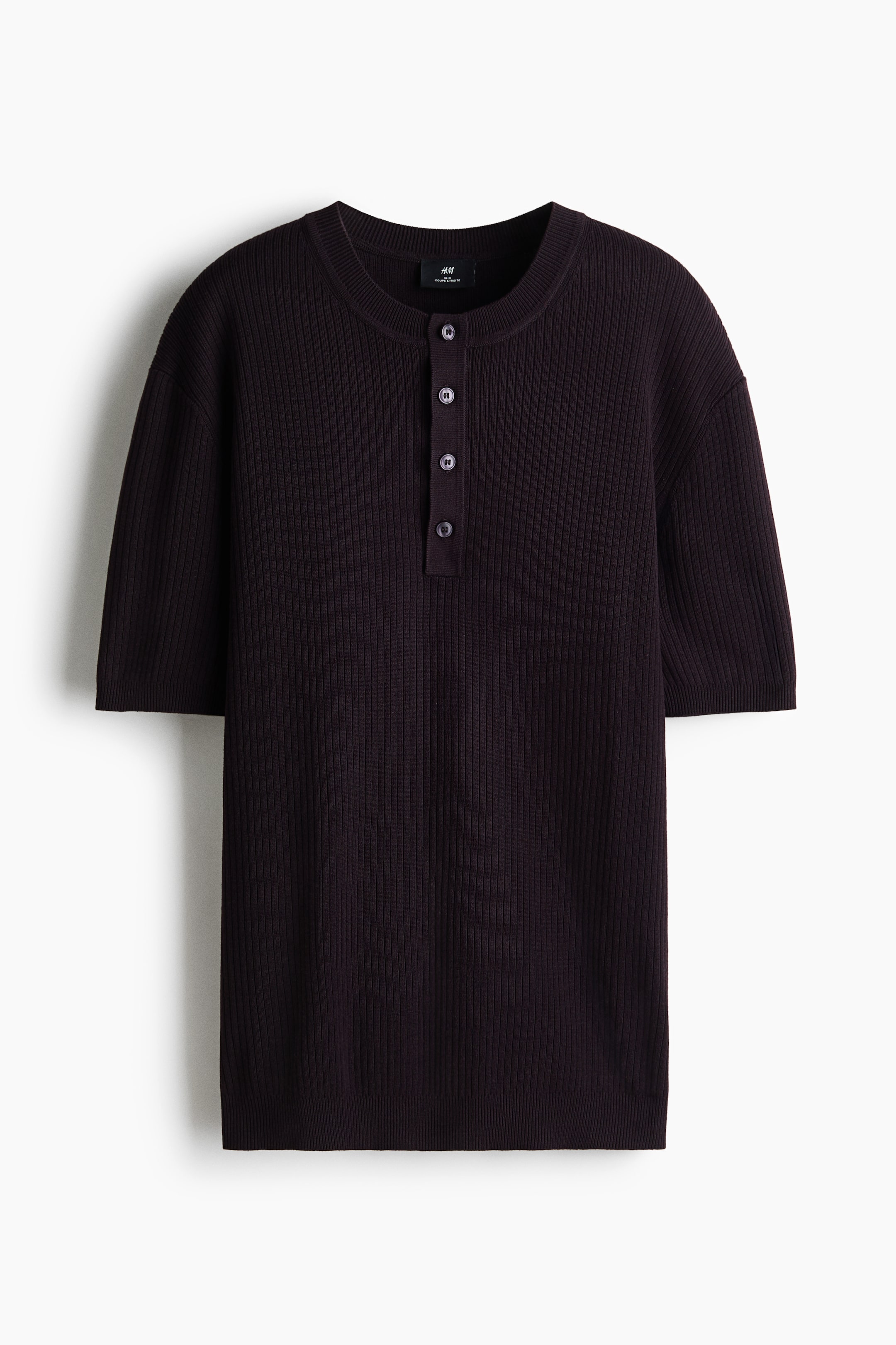 Slim-Fit Fine-Knit Henley Shirt