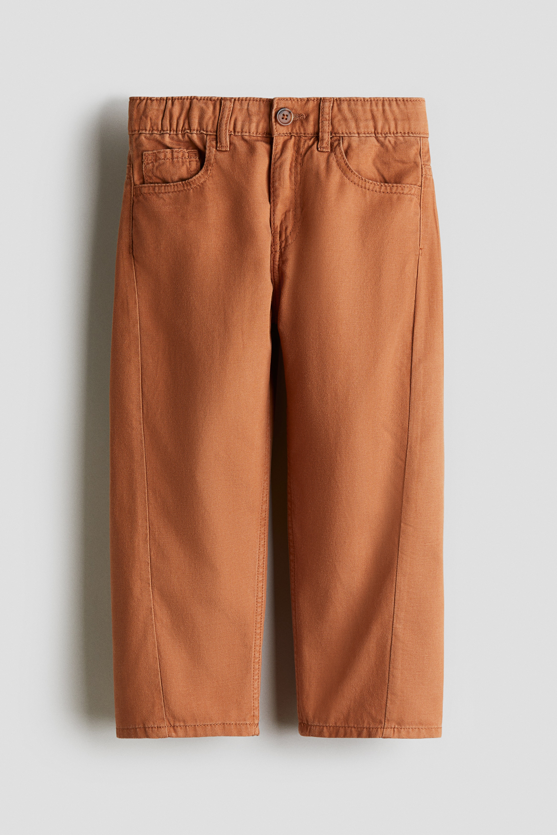 Barrel-leg twill trousers - Orange