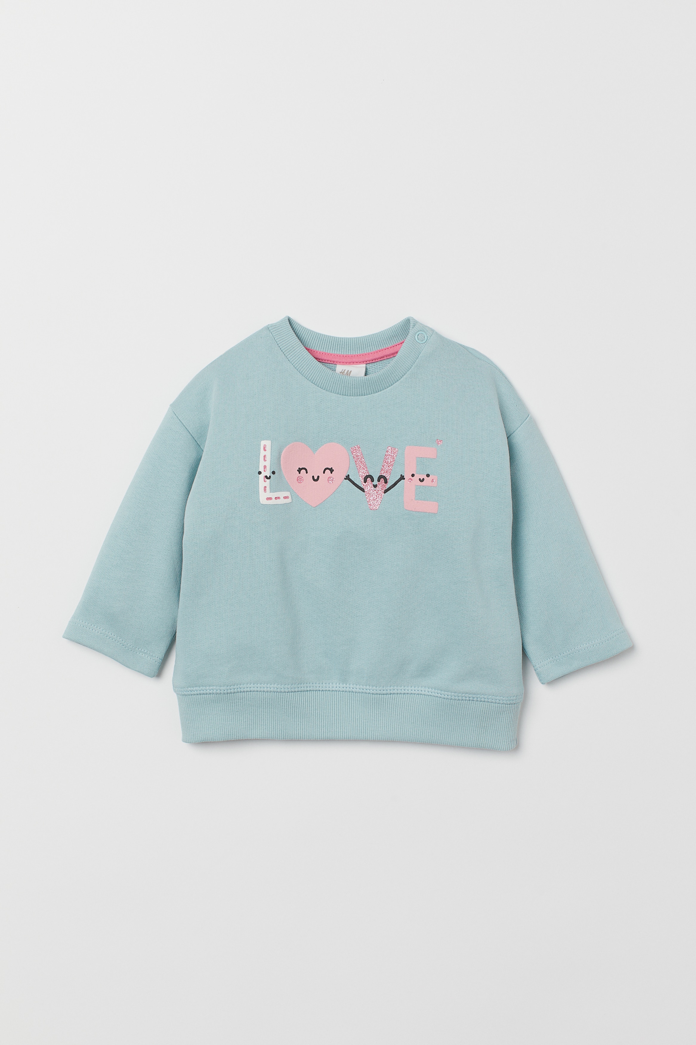 Sweatshirt with a motif - Light beige/Leopard print - Kids | H&M
