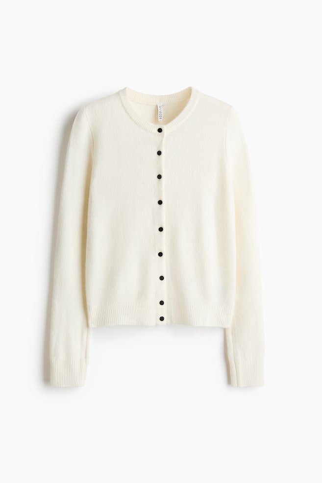Fitted Cardigan - Cream/Pink/Dusty turquoise - 1