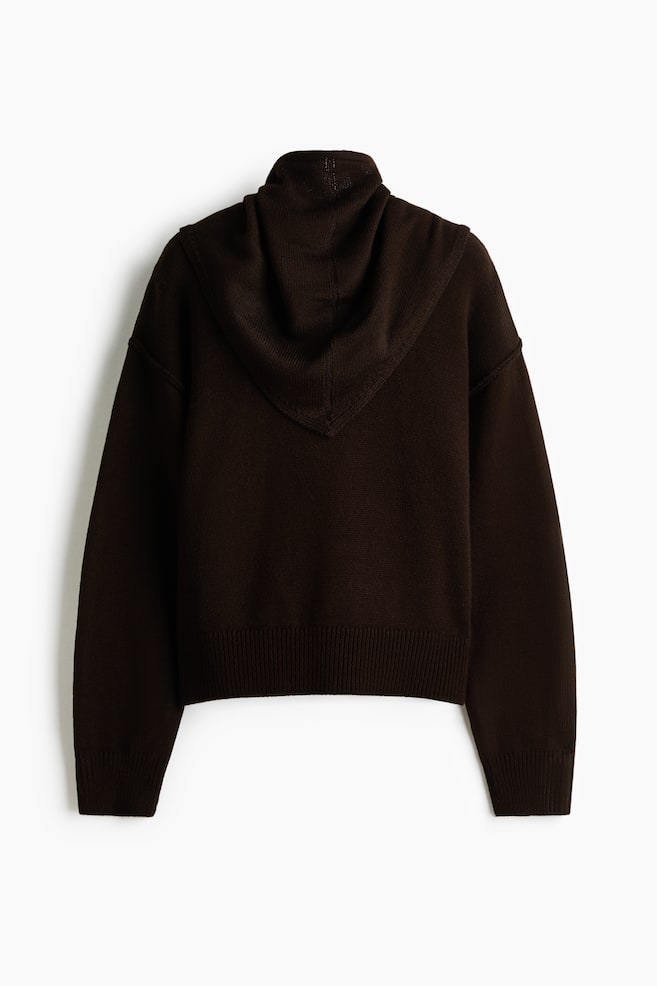 Jumper with scarf - Dark brown - 1