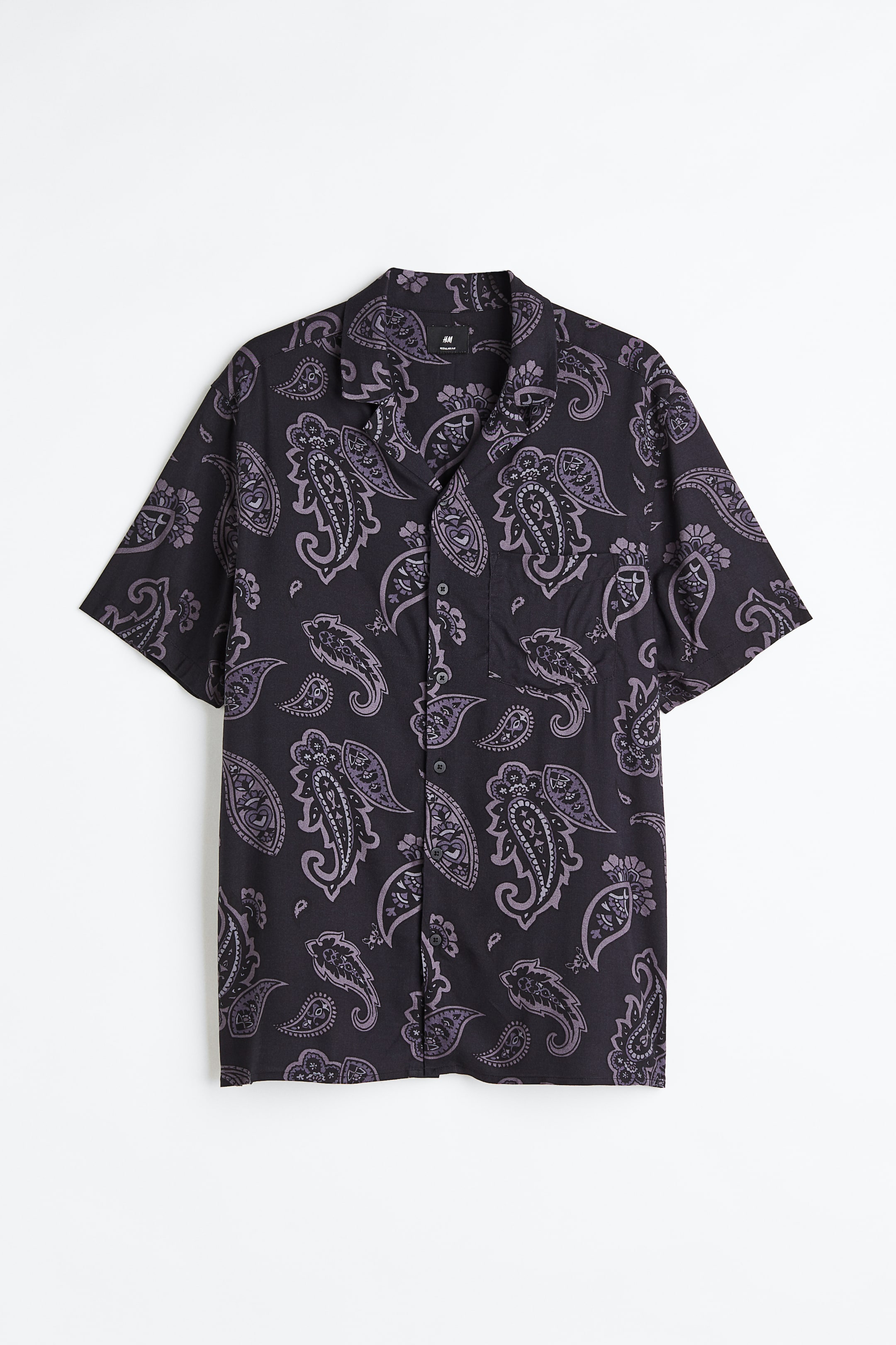 View larger image: Regular Fit Resort shirt - Dark blue/Paisley-patterned - Men | H&M MY 1