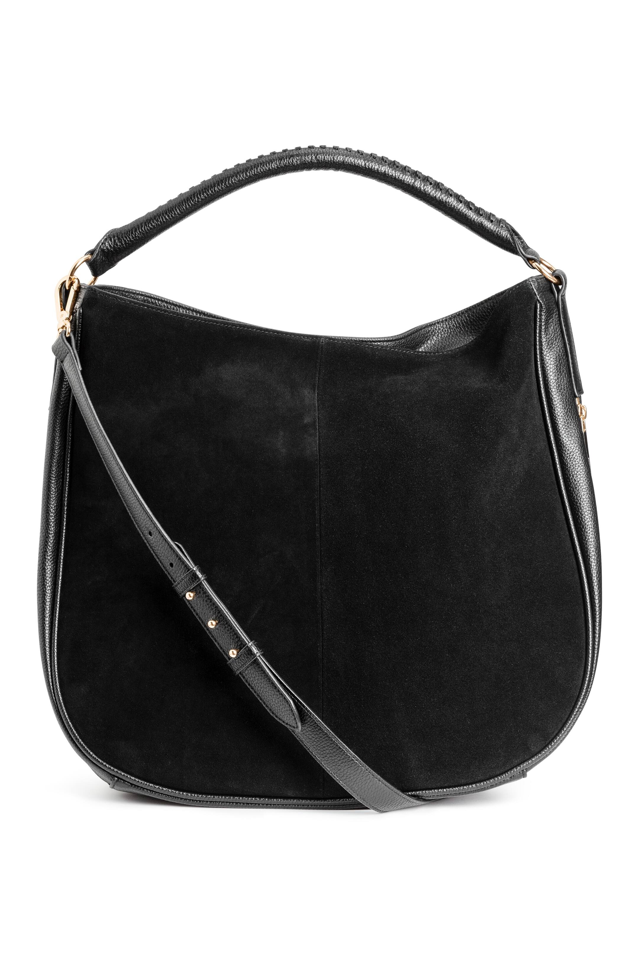 View larger image: Hobo bag with suede details - Black - Ladies | H&M GB 1