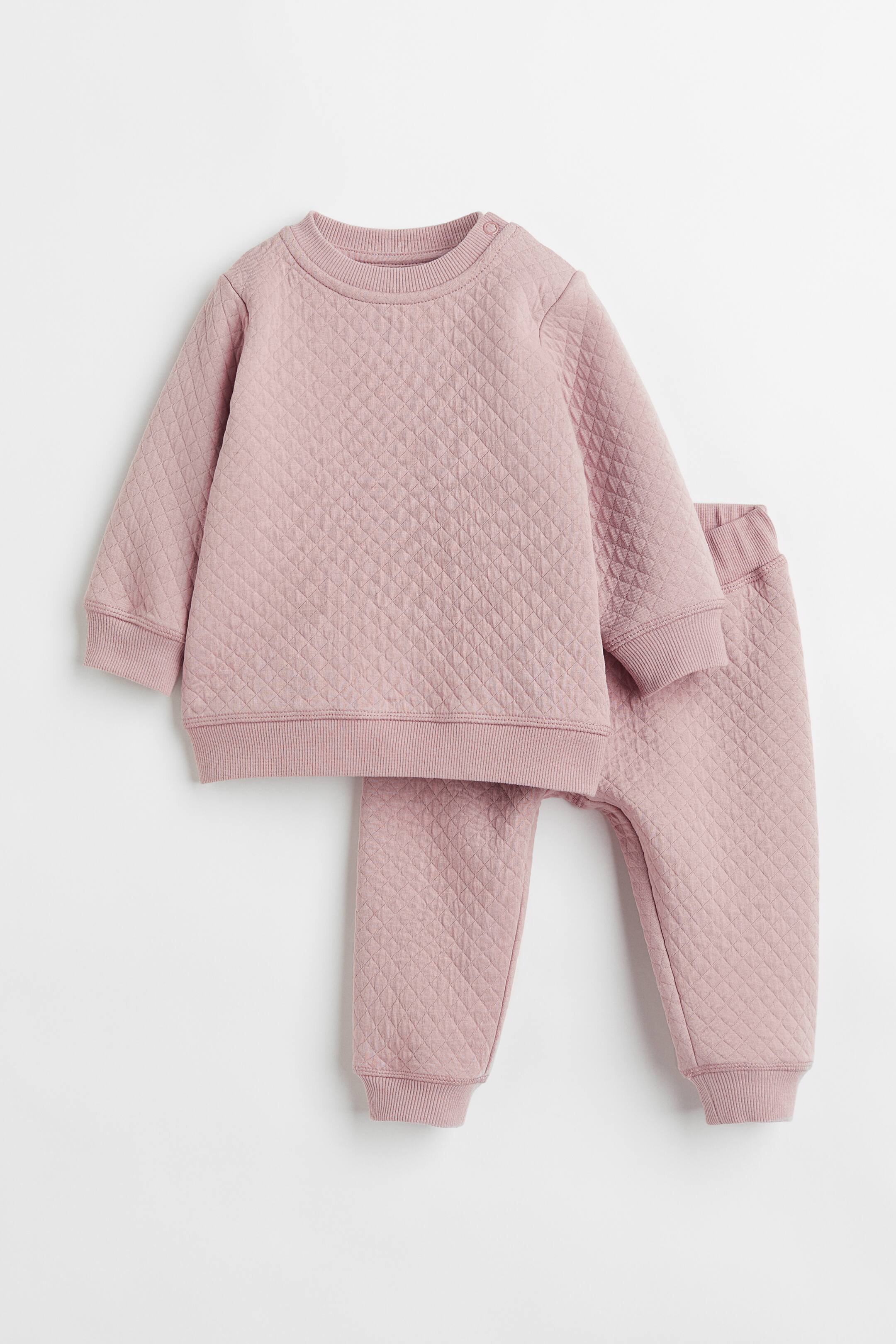 2-piece Quilted Set - Powder pink - Kids | H&M US