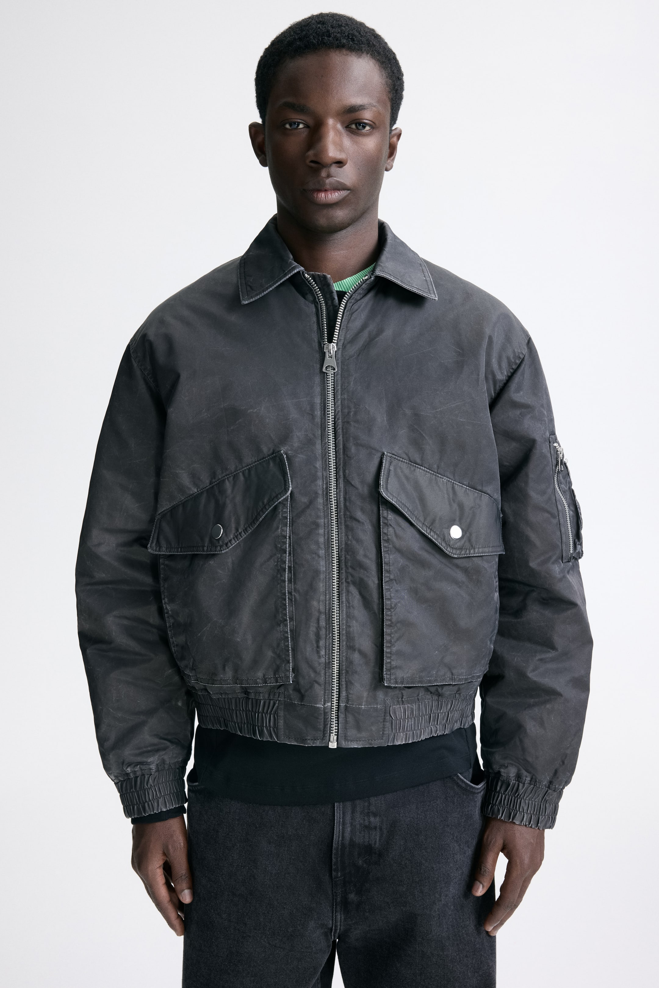 View larger image: Padded bomber jacket - Black - Men | H&M GB 1