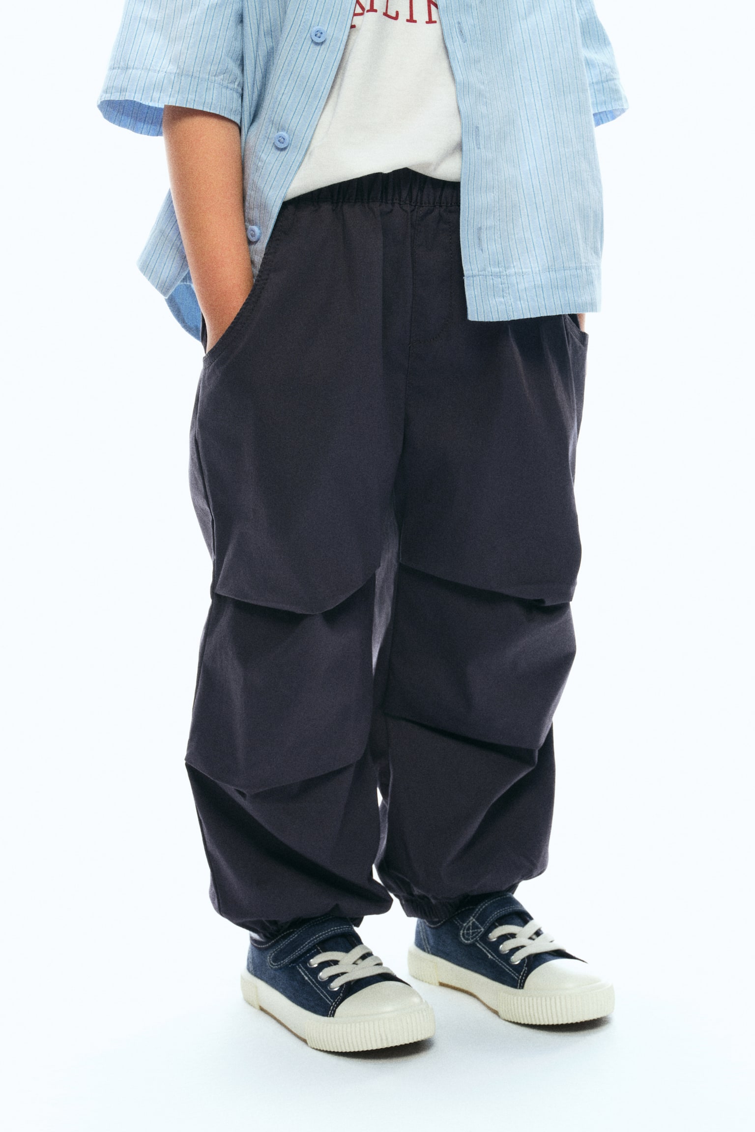 寬鬆慢跑褲 - 深灰色/灰色/淺米色 - 3