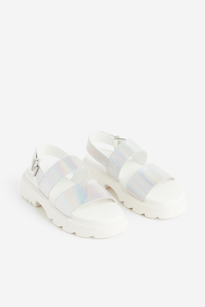 Sandales à semelle épaisse - Blanc/holographique - 5