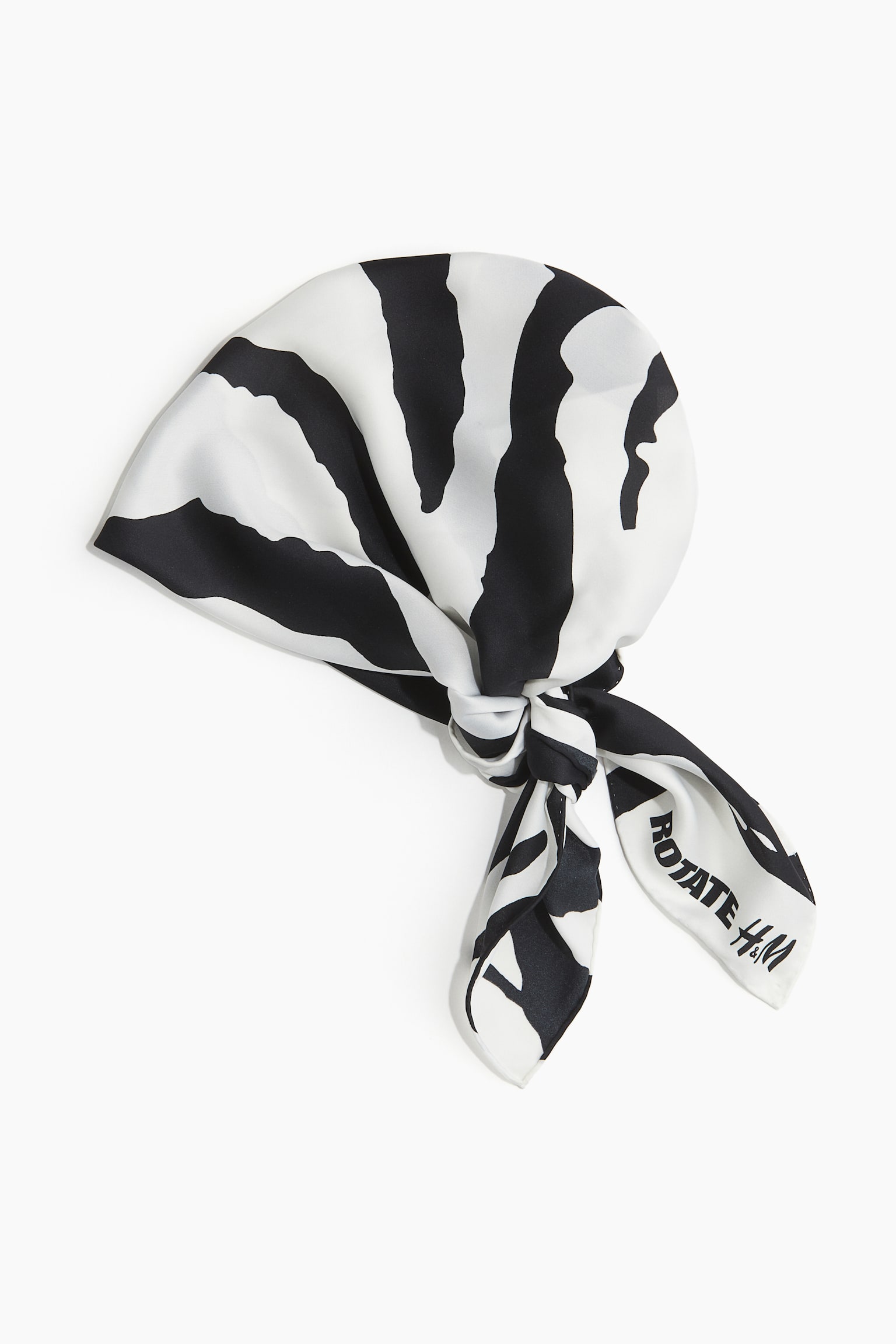 Patterned satin scarf - White/Zebra print - 4