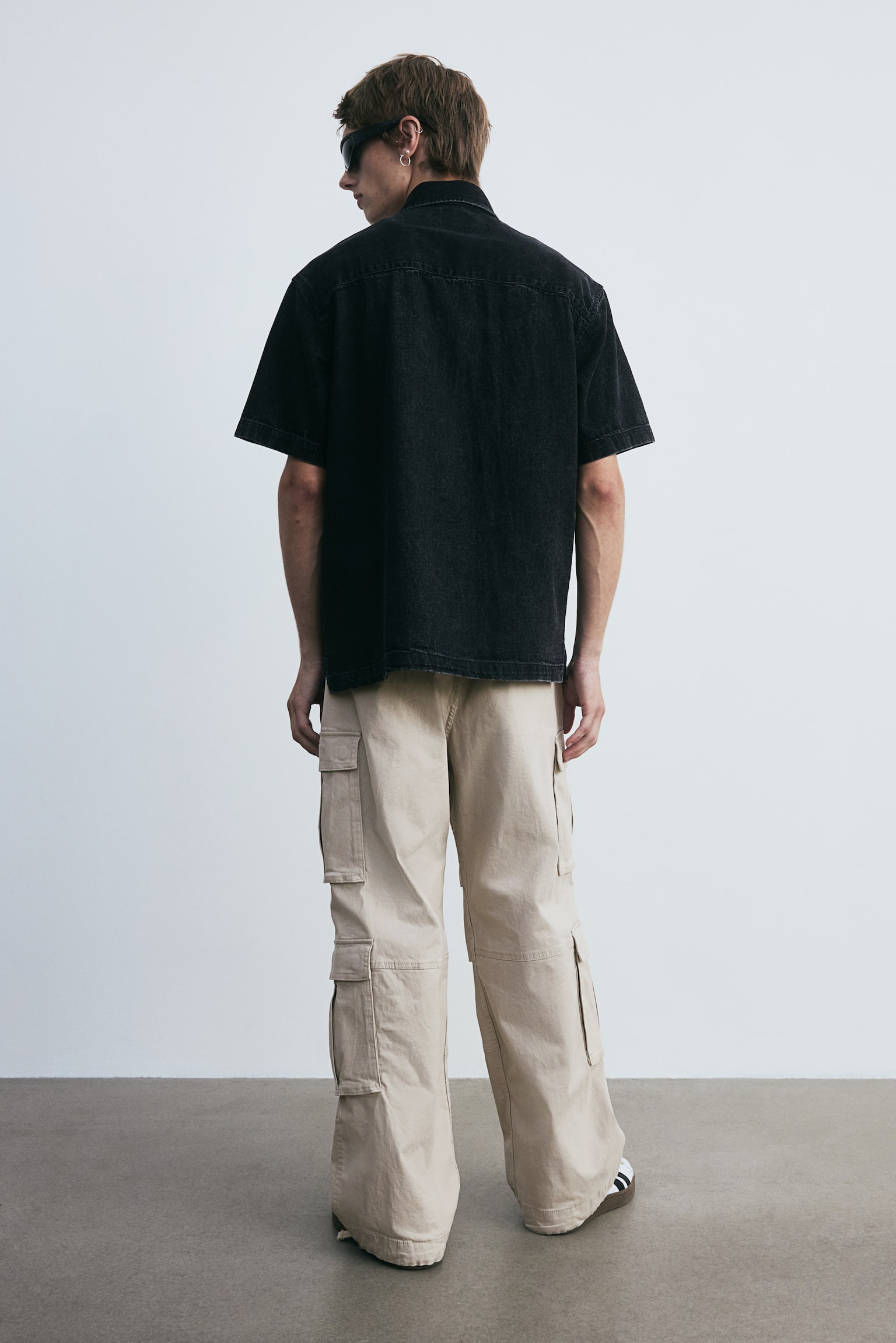 Loose Fit Cargo trousers - Light beige/Black - 6