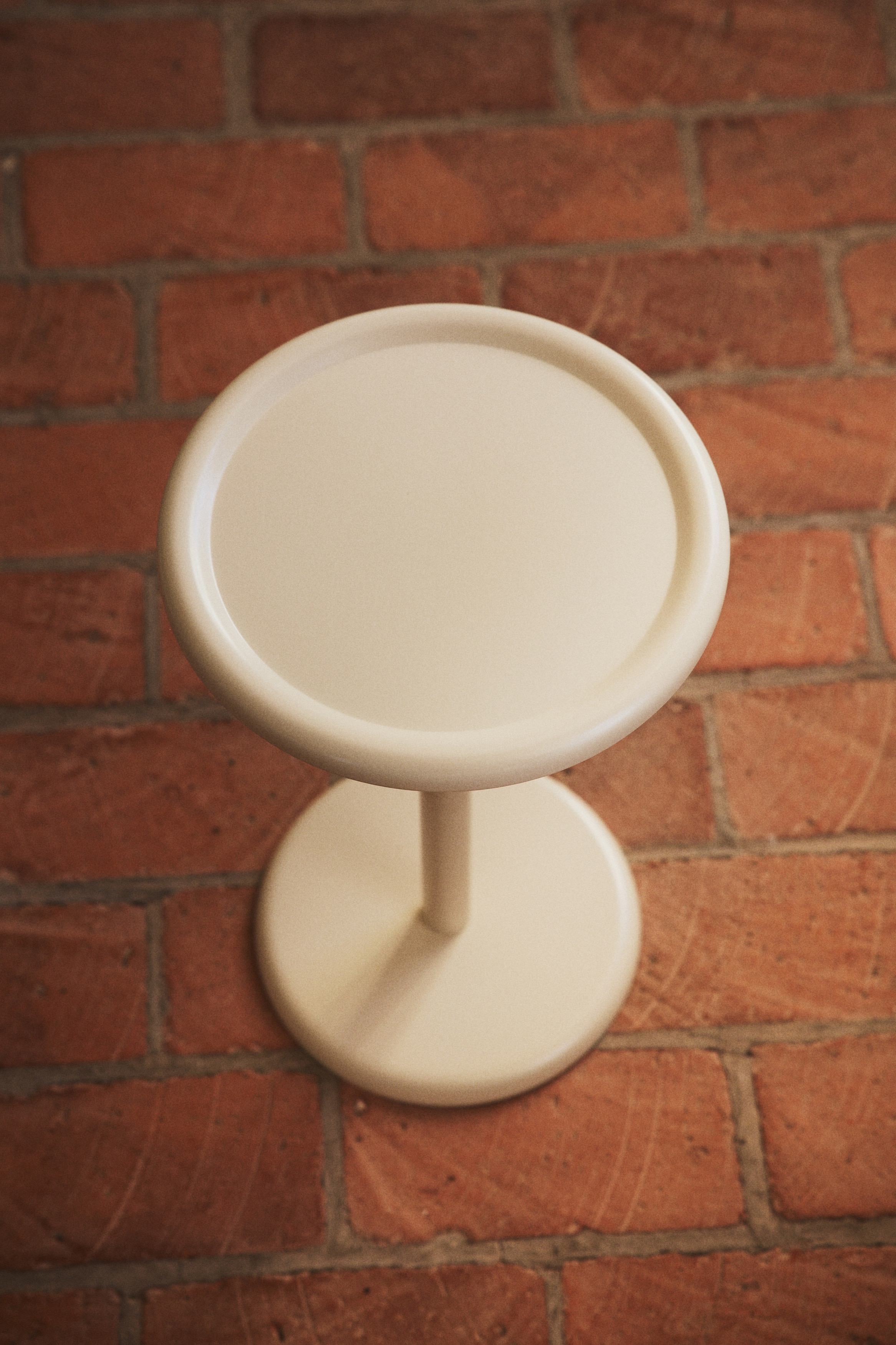 Metal side table - Light beige/Beige/Silver-coloured