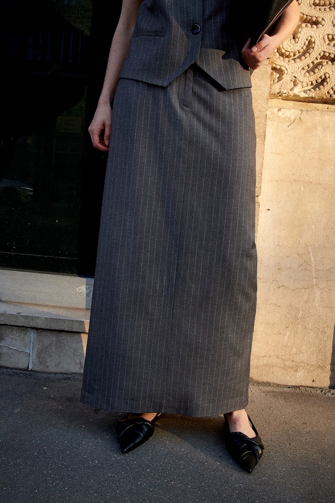 Twill pencil skirt - Grey/Pinstriped/Black - 3