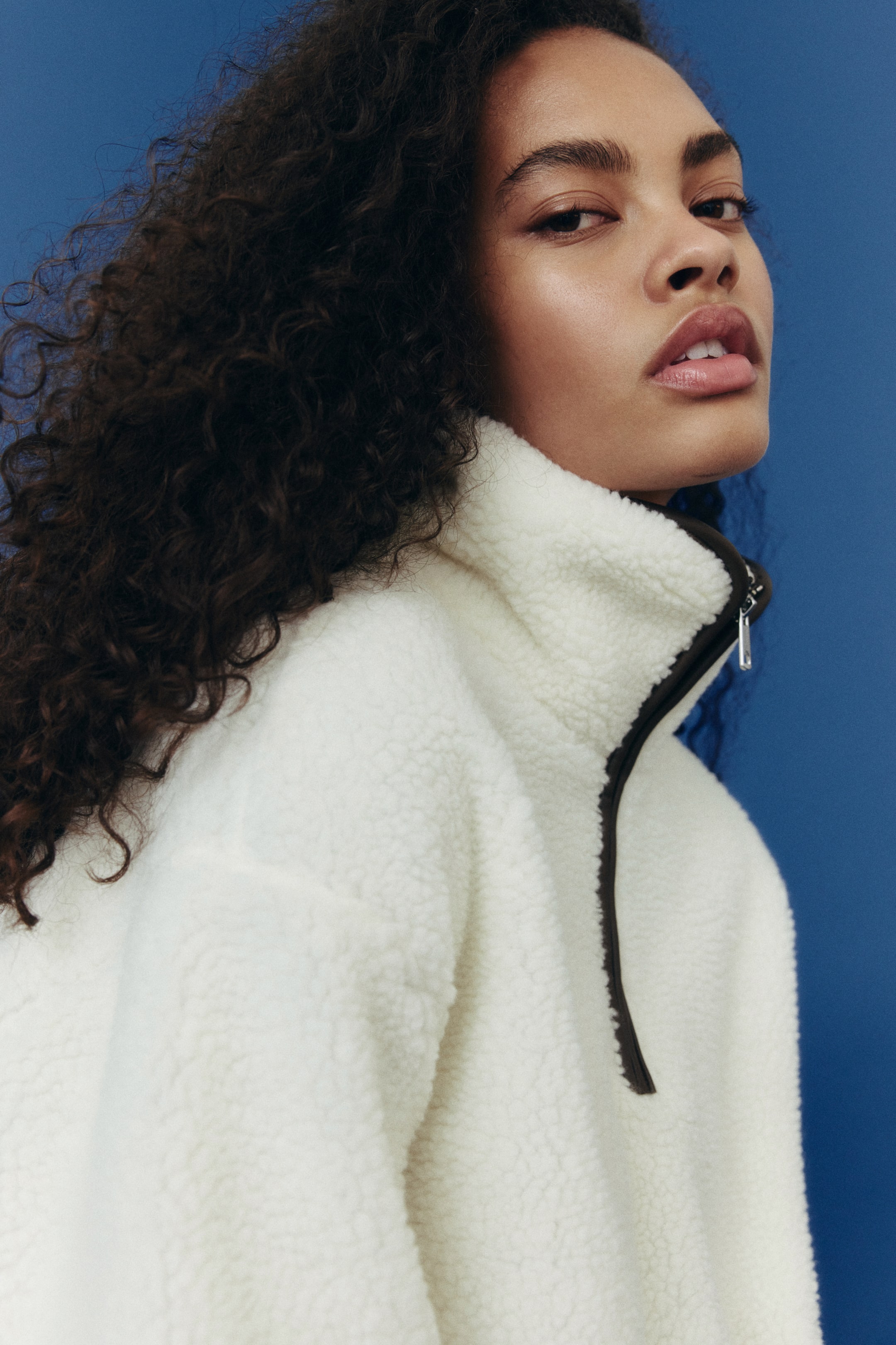 Grotere afbeelding bekijken: Teddy ziptop-sweater - Roomwit - DAMES | H&M NL 3