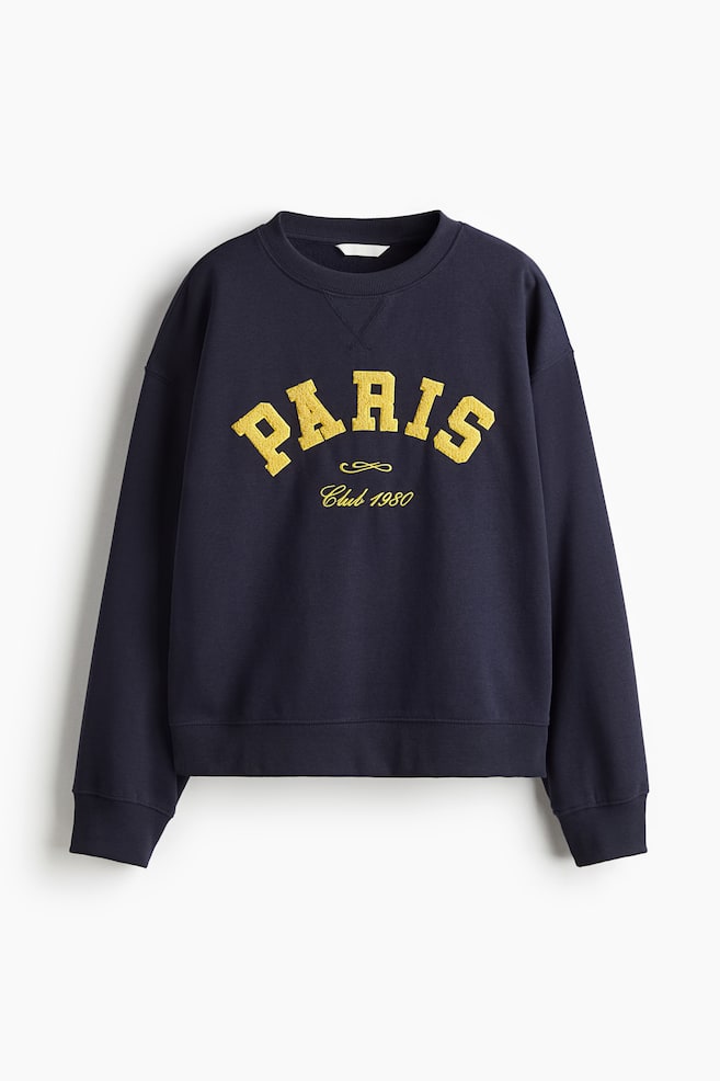 Text-motif sweatshirt - Navy blue/Paris/Dark brown/Accademia/Light grey marl/Oxford/Light green/Le Marais/Pink/Wellness/Dark khaki green/Mallard - 1