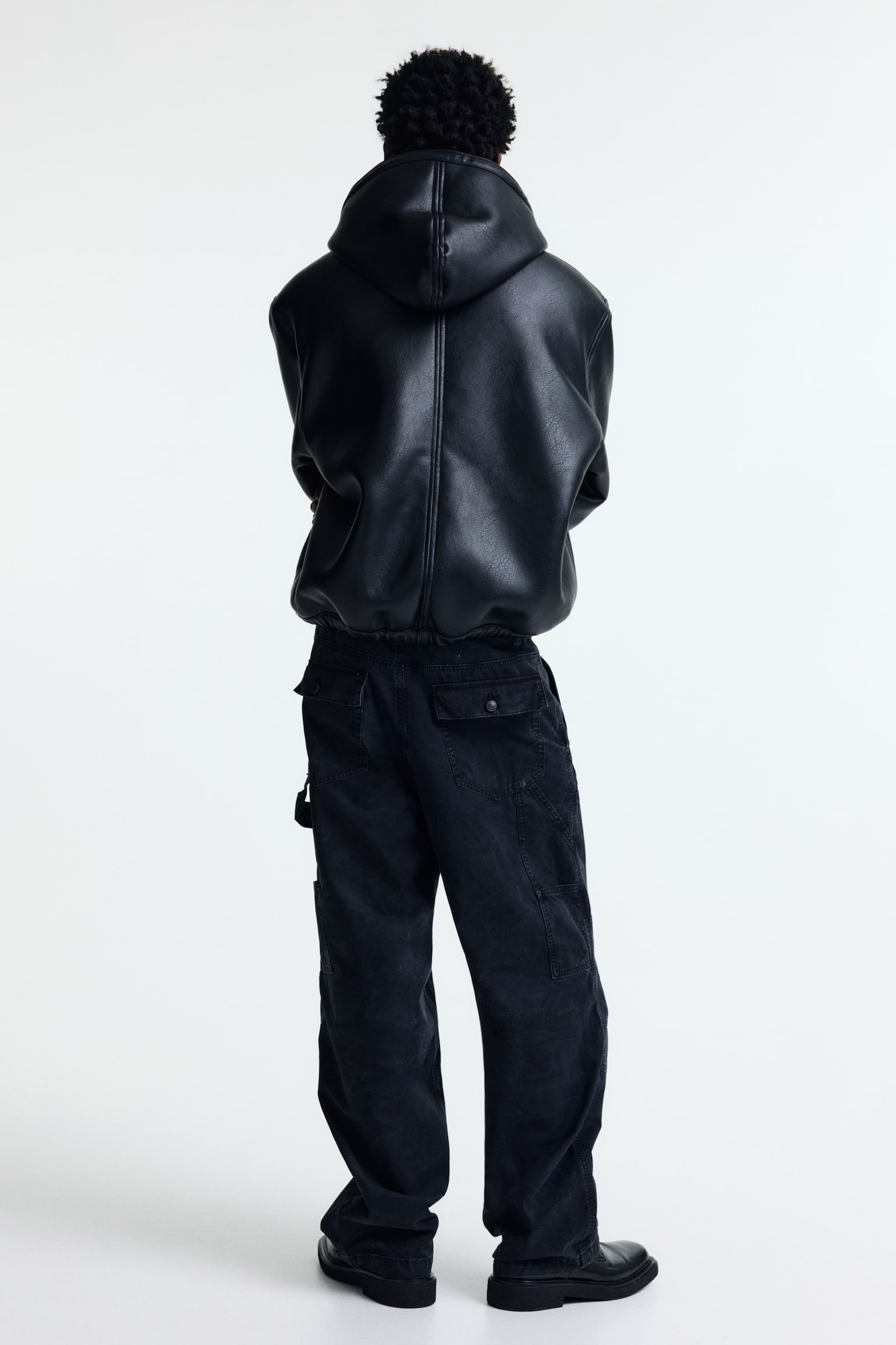 מכנסי קרפנטר Loose Fit - שחור משופשף/חום כהה - 3