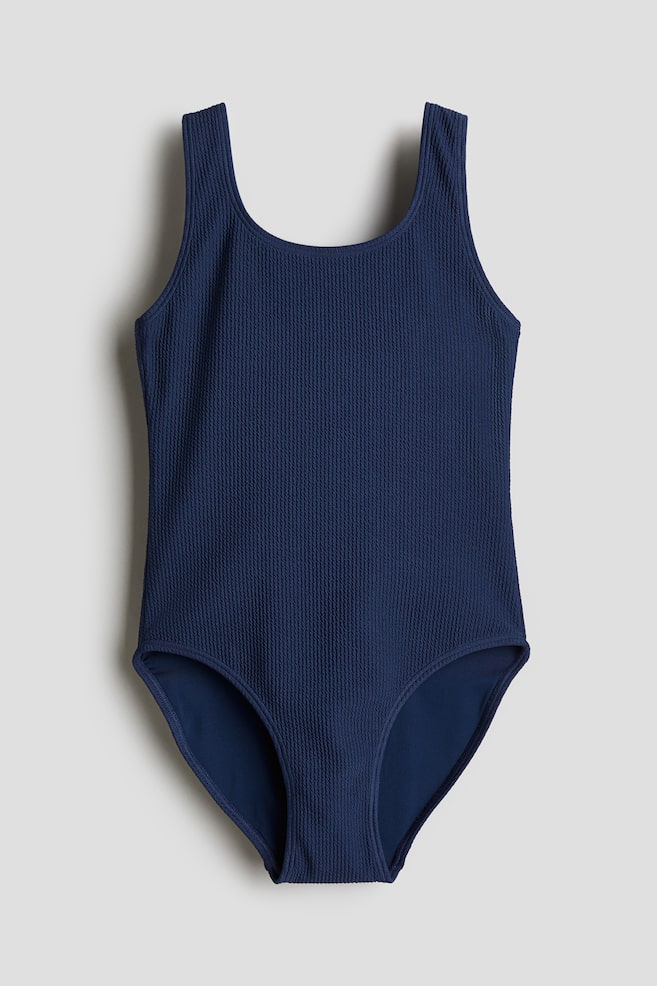 Ribbed Swimsuit - Dark blue/Light pink - 1