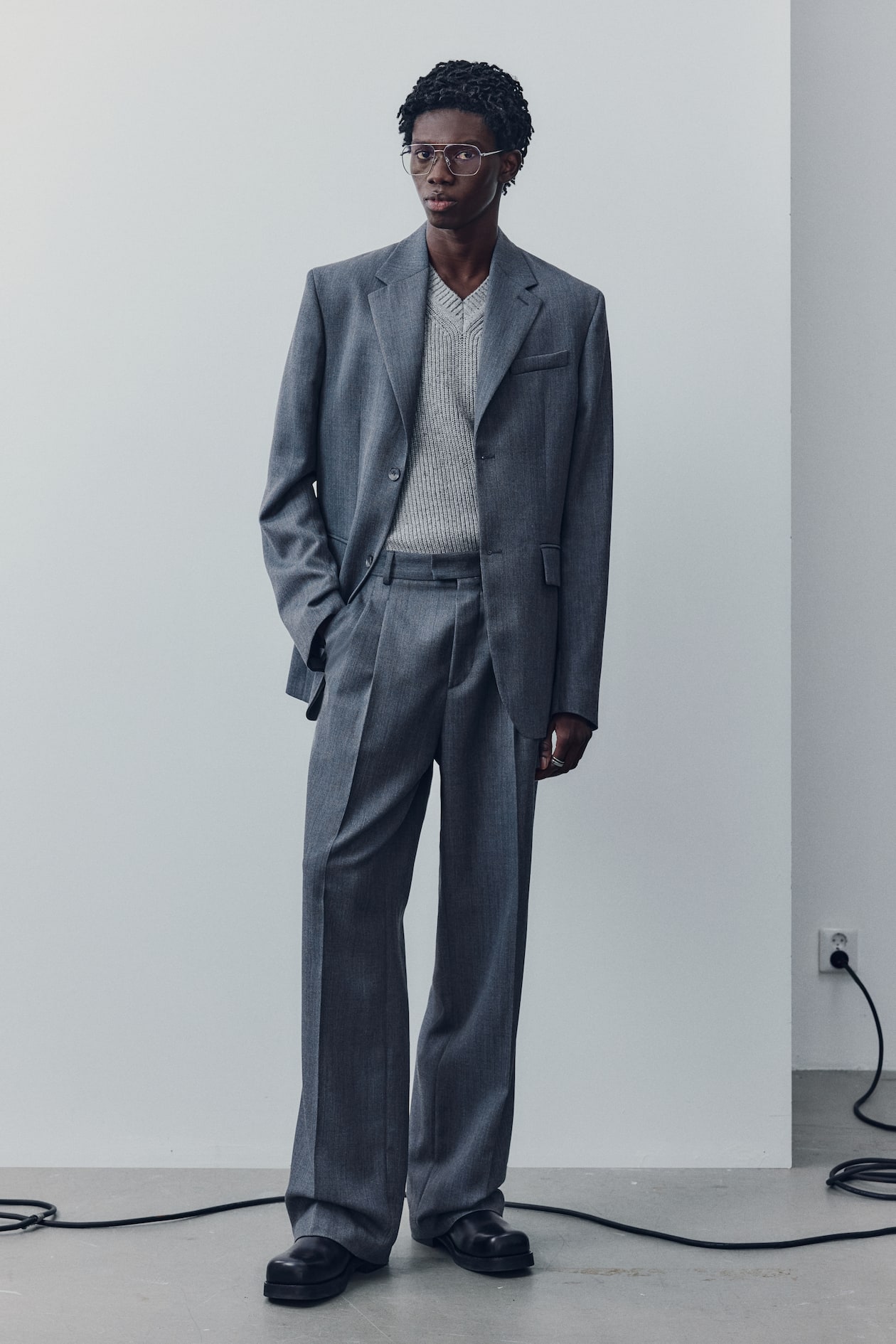 Men's Dark gray Wool-Blend Suit Pants | H&M US