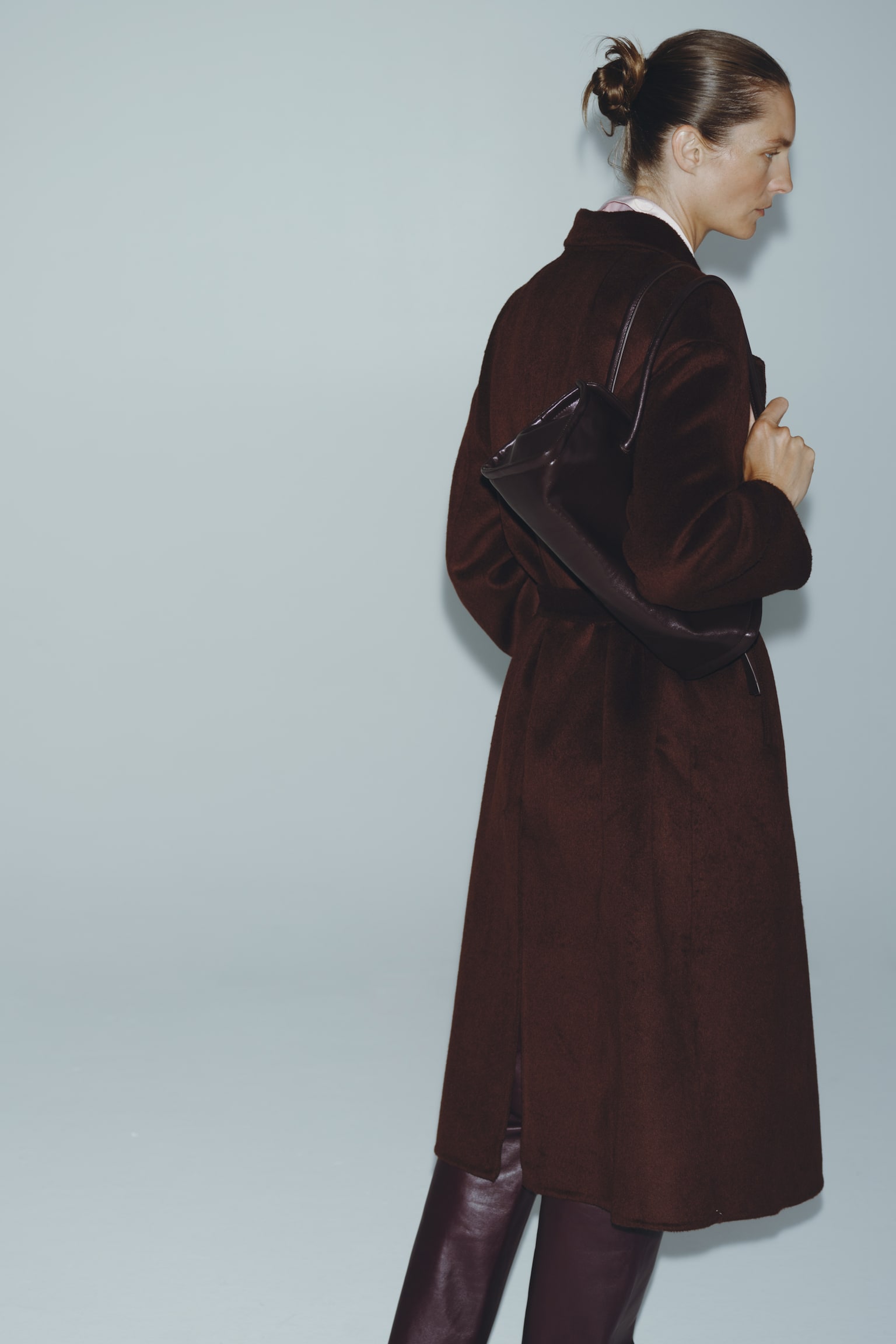 Женское пальто H&M Handmade Wool-Blend, цвет: Тёмный коричневый — фото 5