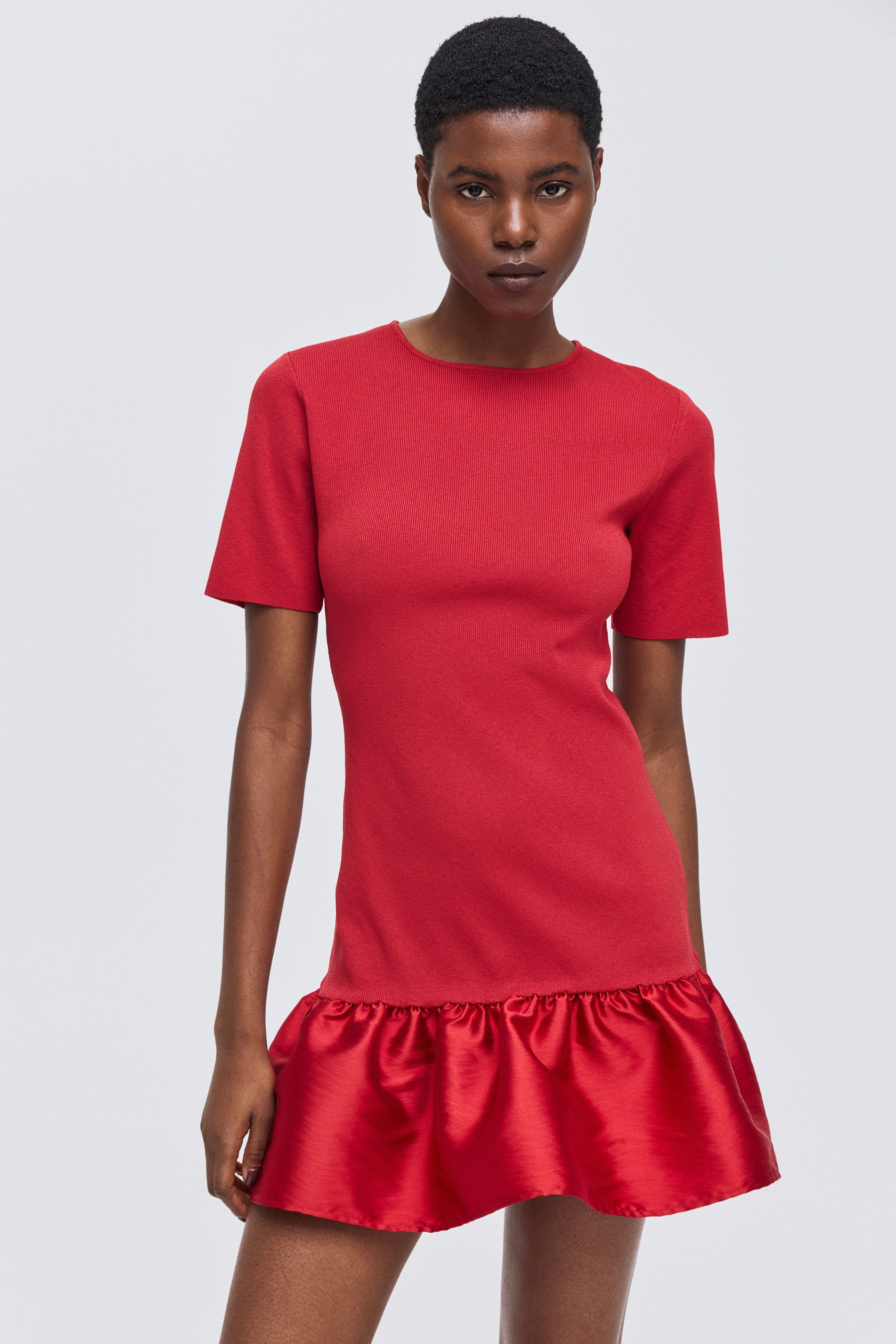 Knit Dress - Red/Black