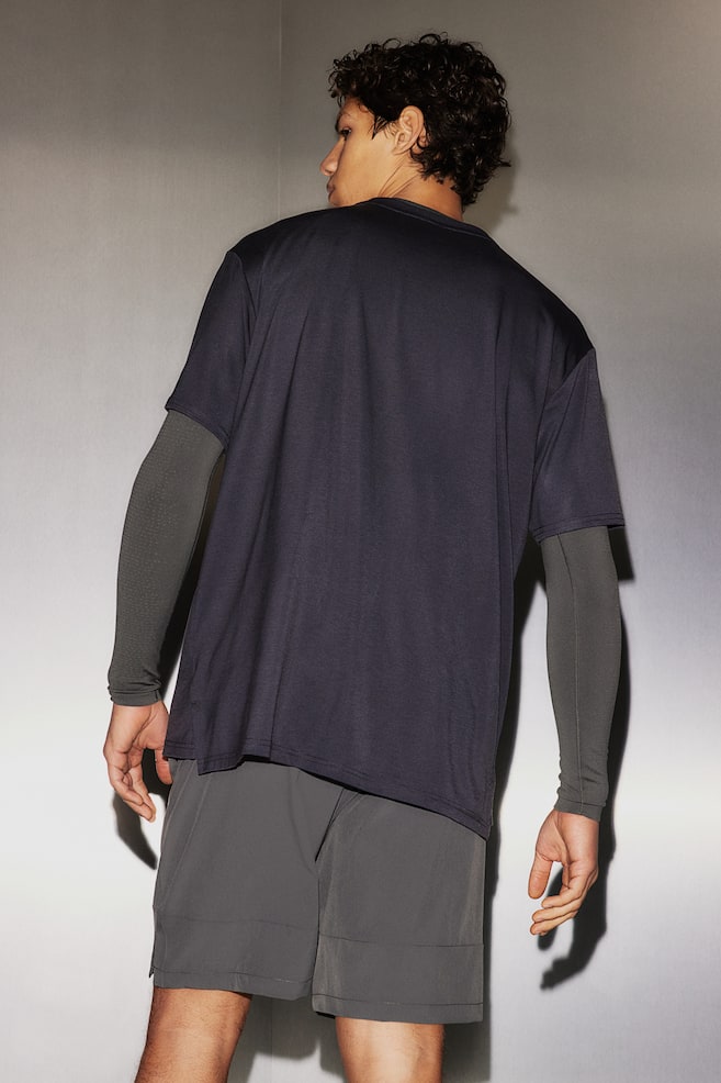 DryMove™ Sport-T-Shirt in Loose Fit - Stahlblau/Schwarz/Dunkelbraun - 5