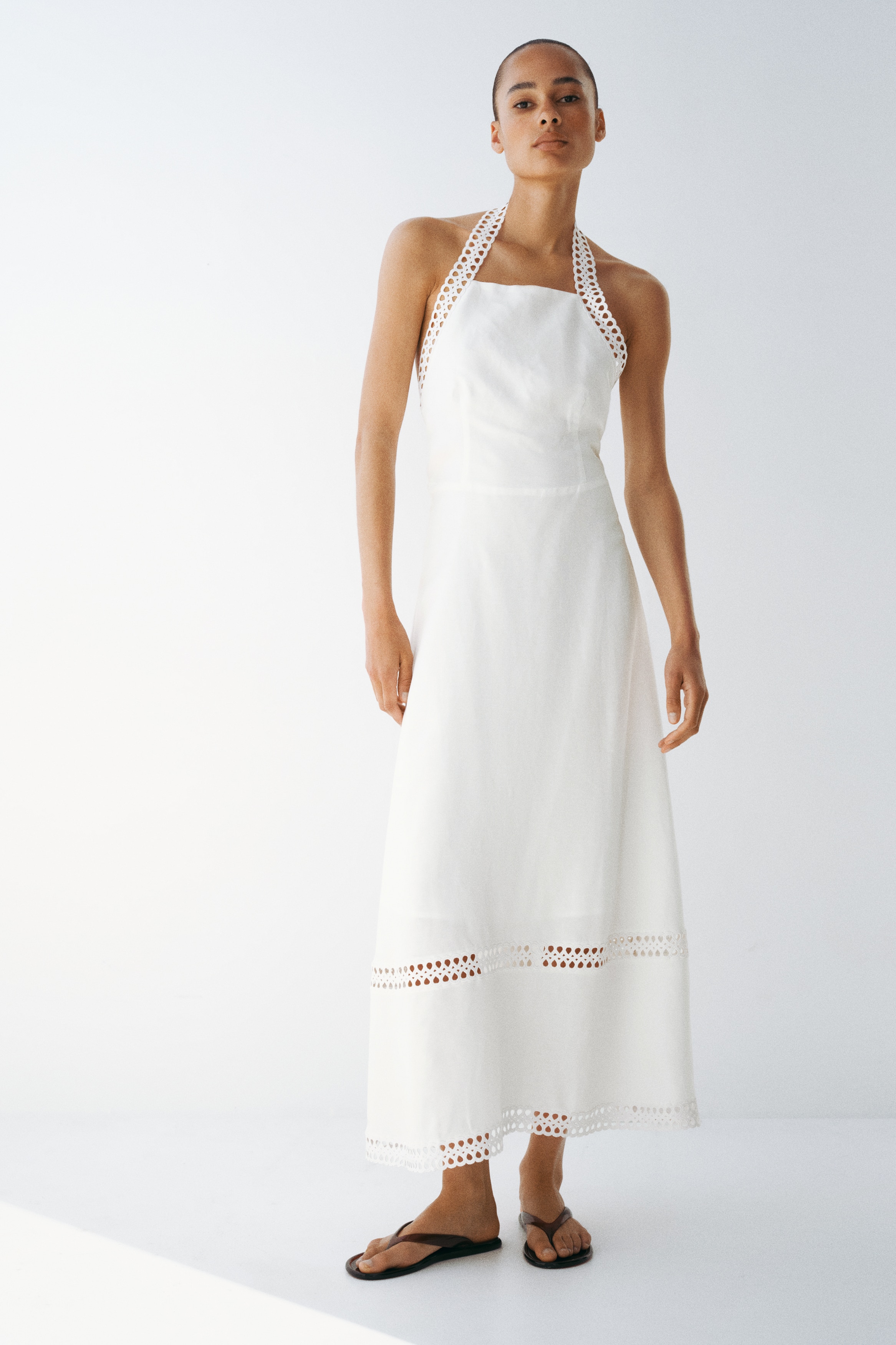 h & m linen dress Johanna Ortiz x H&M Palm Leaf Green White Print Linen Dress Size XXS
