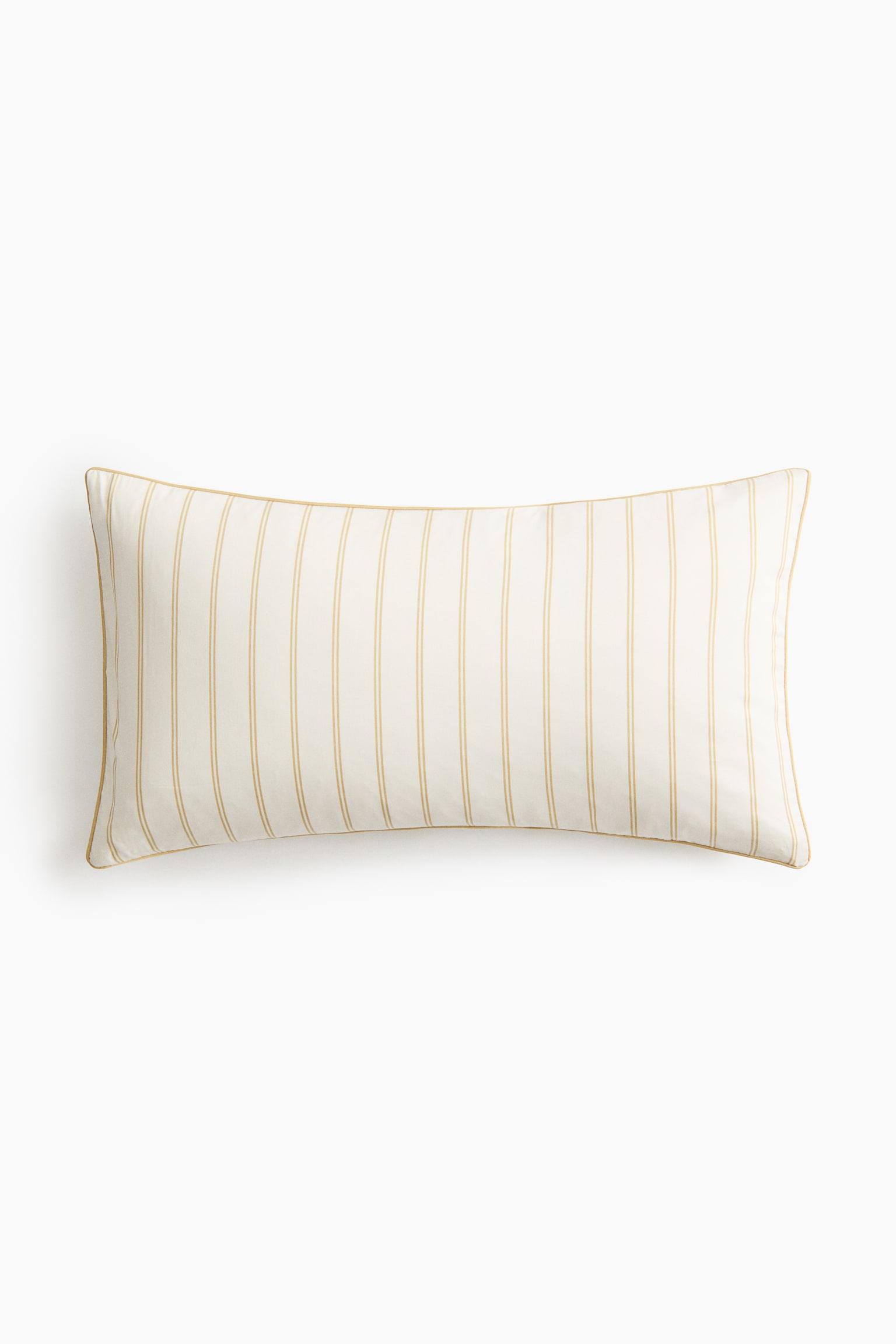 Cotton Sateen Pillowcase - Dusty yellow/striped/Cream/striped/Light taupe/striped