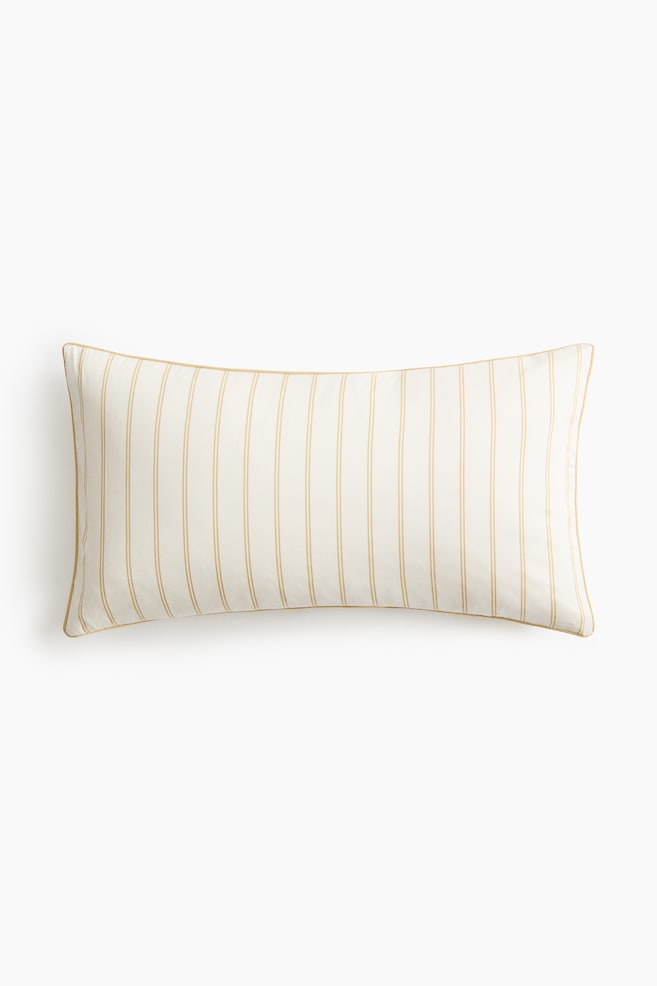 Cotton Sateen Pillowcase - Dusty yellow/striped/Light taupe/striped/Cream/striped - 1