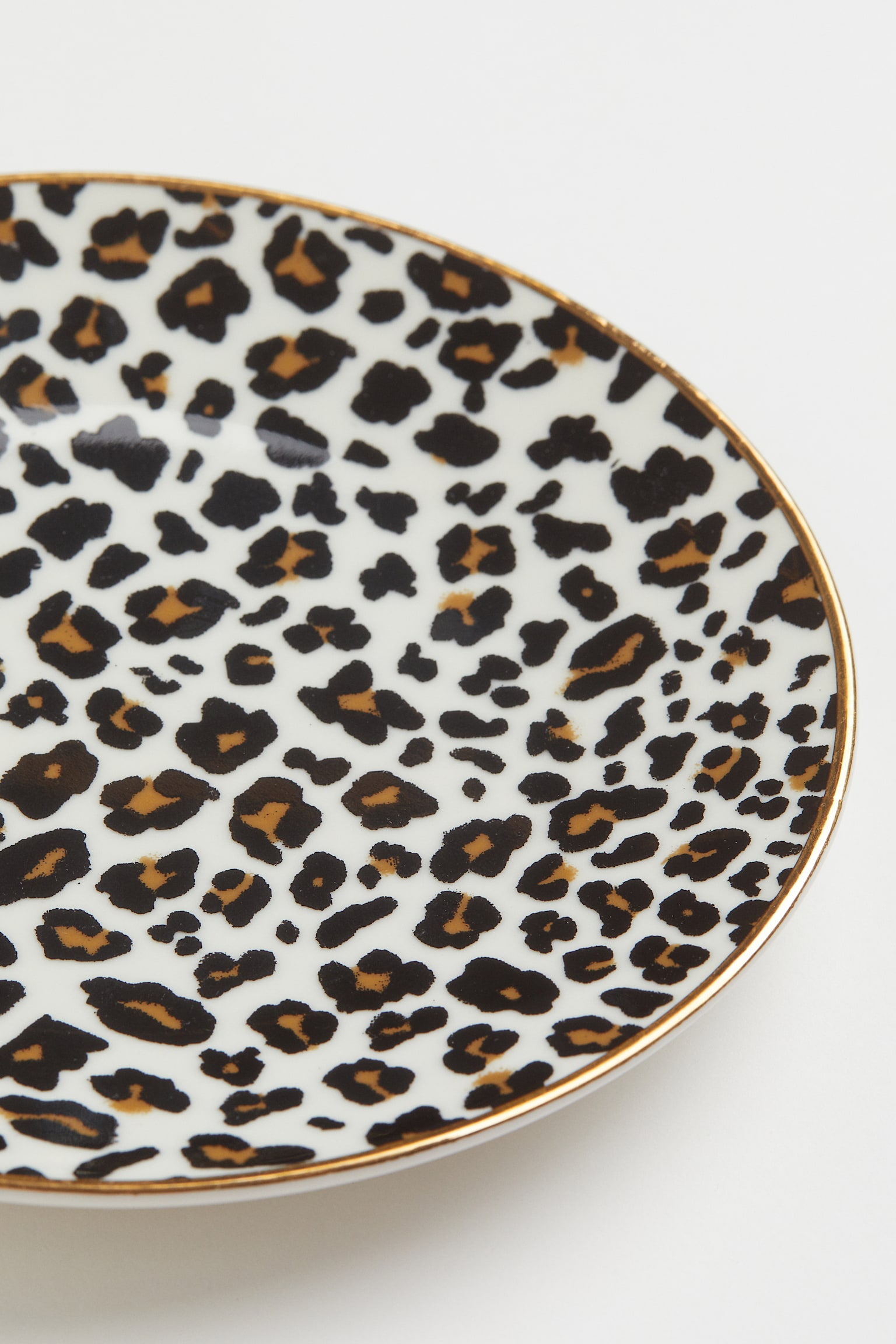 Small porcelain plate - White/Leopard print - 4