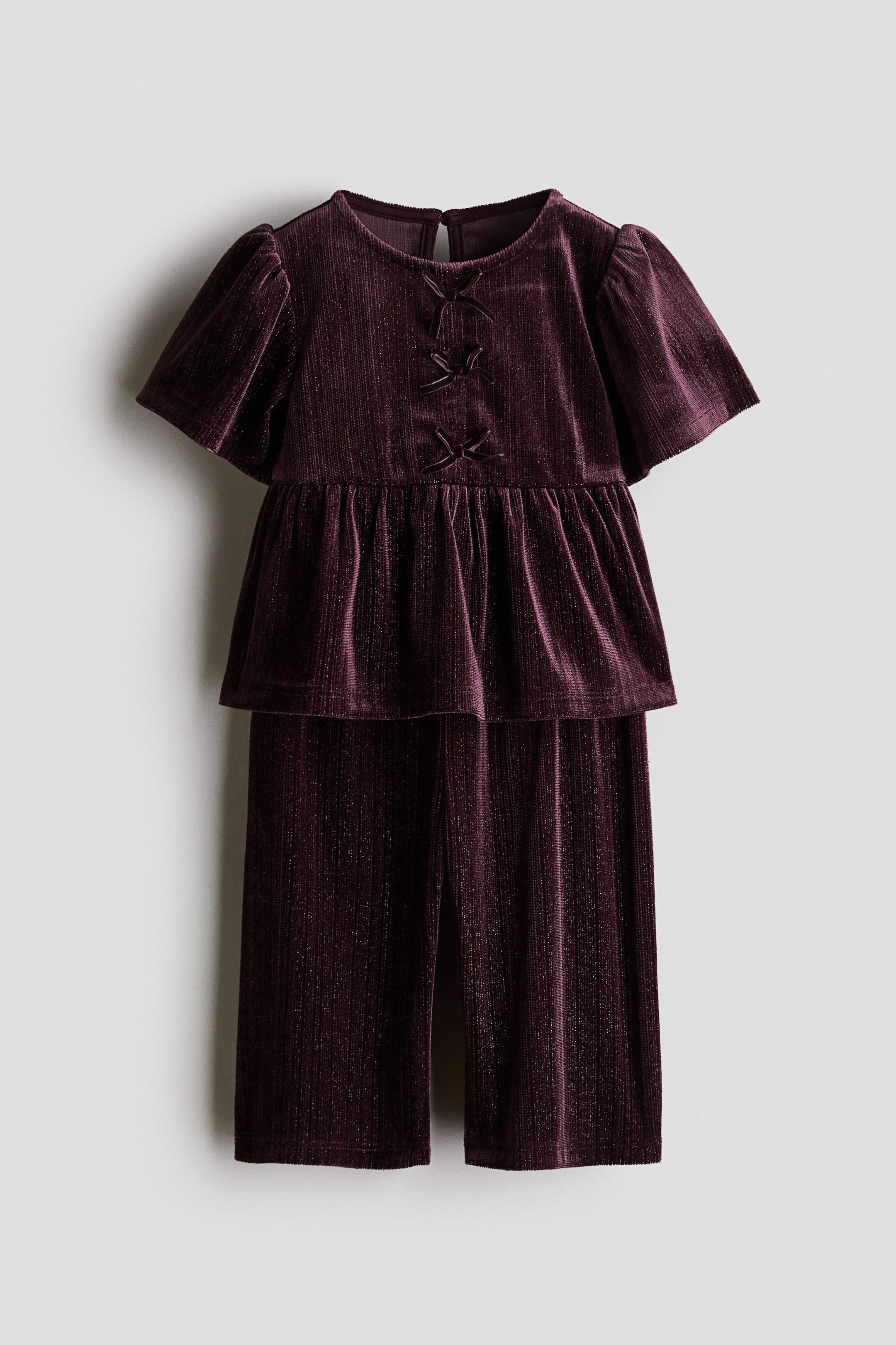 View larger image: 2-piece ribbed jersey set - Purple - Kids | H&M 1