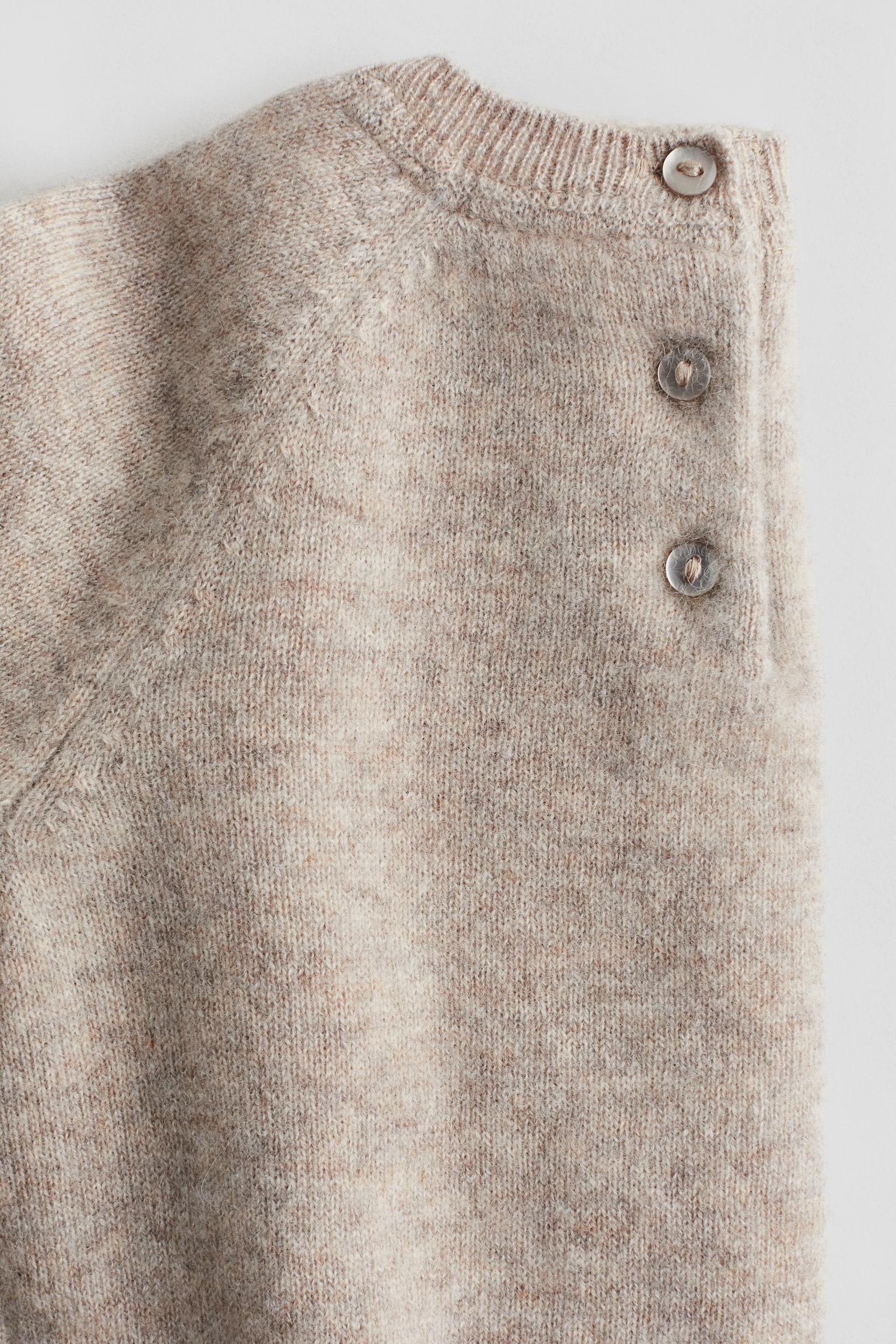 Cashmere-knit jumper - Light beige/Dark grey - 2