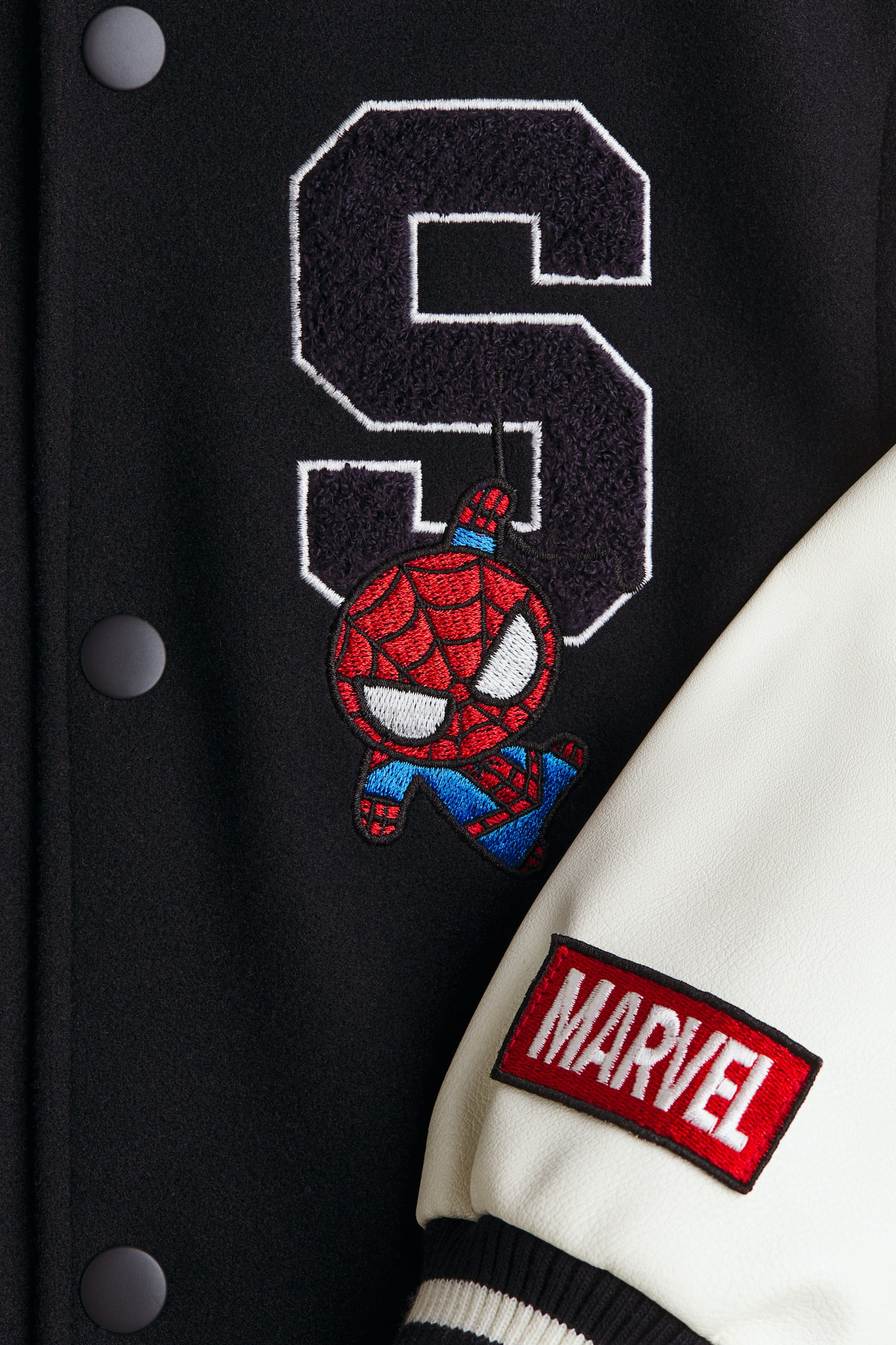 Motif Detaylı Beyzbol Ceketi - Lacivert/Marvel Comics/Gri/Minecraft - 2