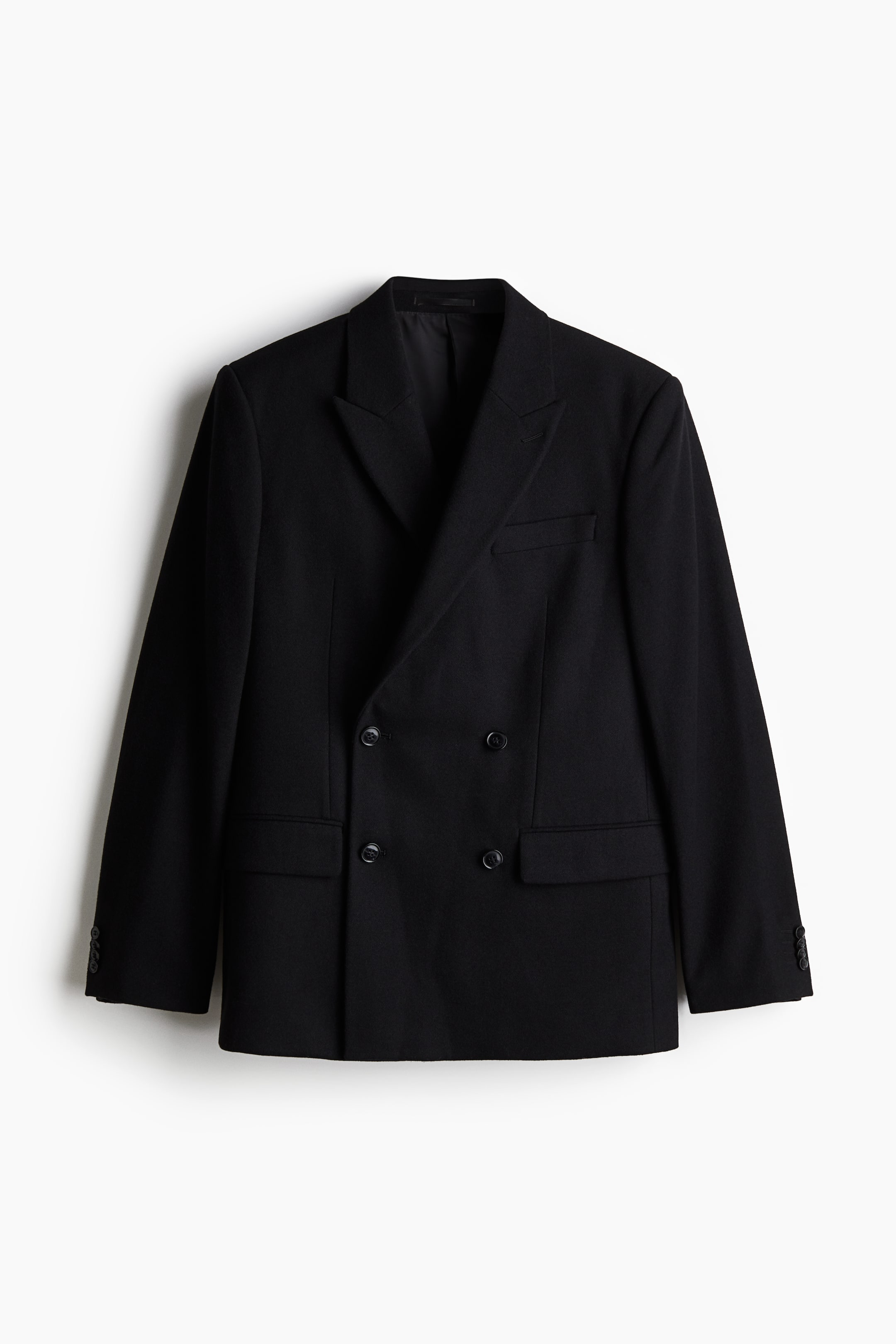 Regular Fit Double-breasted jacket - Black - Men | H&M GB 5