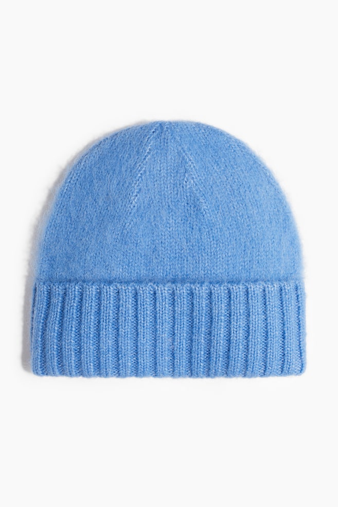 Gorro felpudo em mistura de lã - Azul/Bege/Castanho - 1