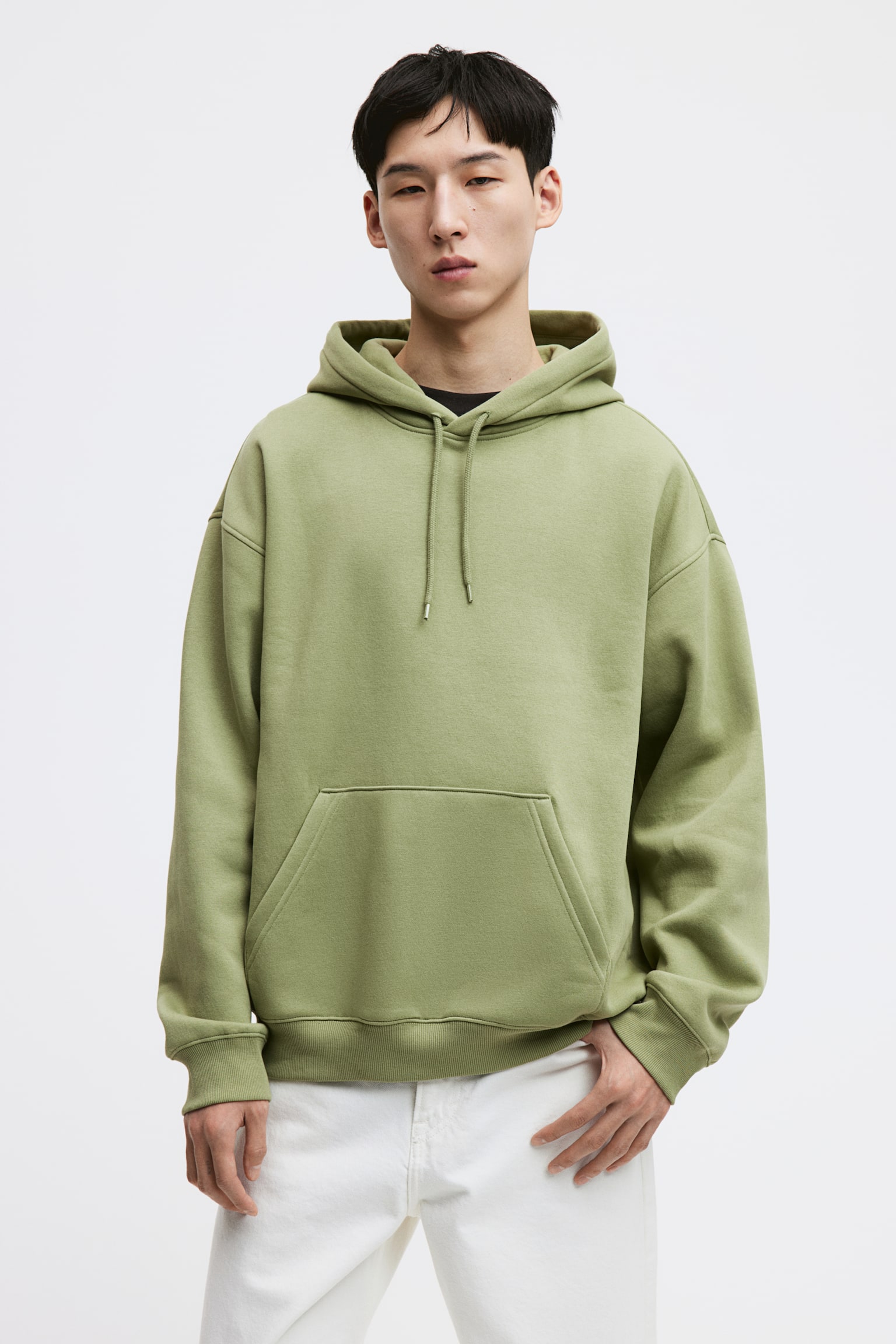 Loose Fit Hoodie - Green/Light beige/Black/Light grey marle/White/Grey/Dark greige/Green/Navy blue/Light purple/Dark green/Forest green/Dark brown/Brown/Blue/Dark blue - 4