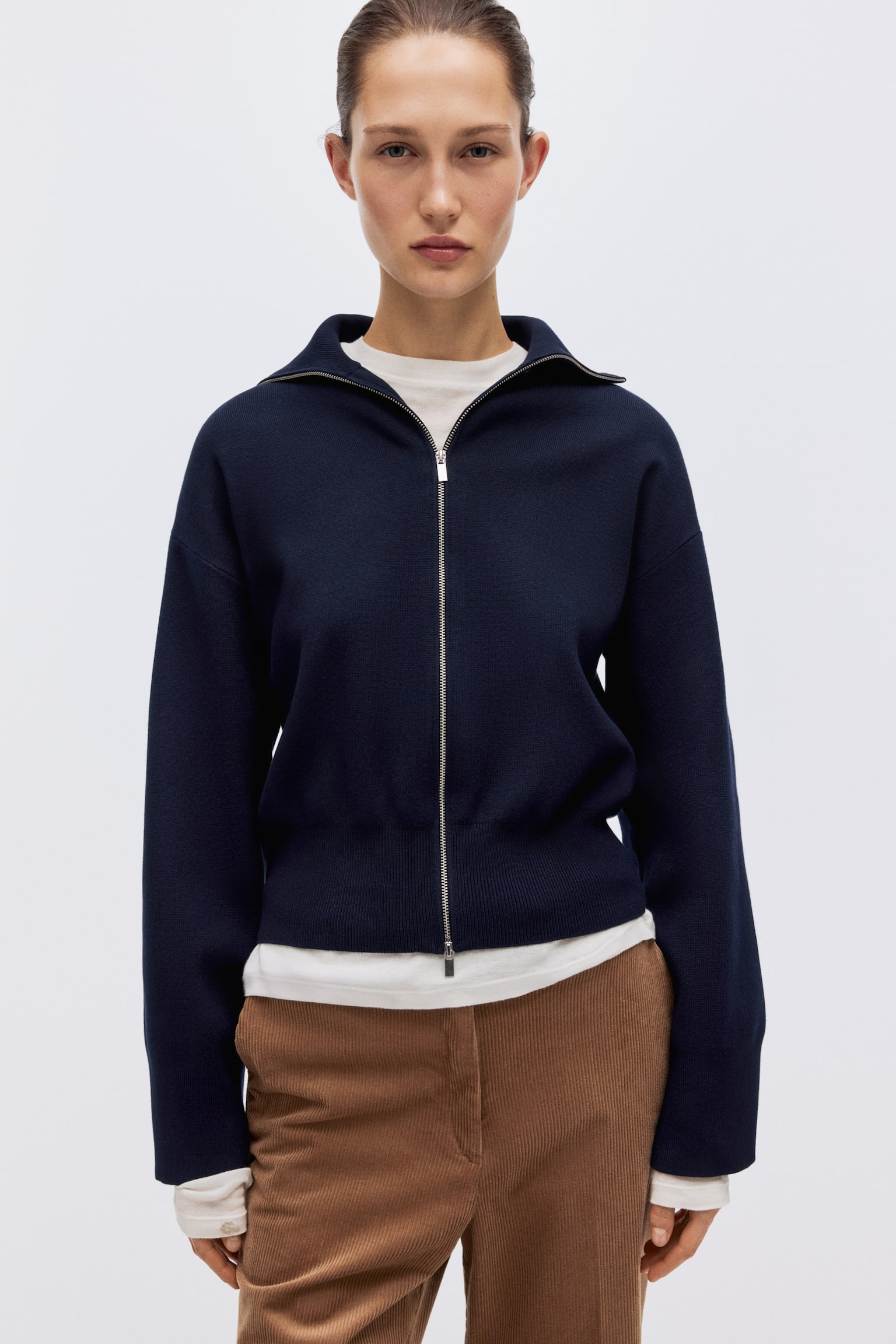 Zip-through cardigan - Navy blue - 5