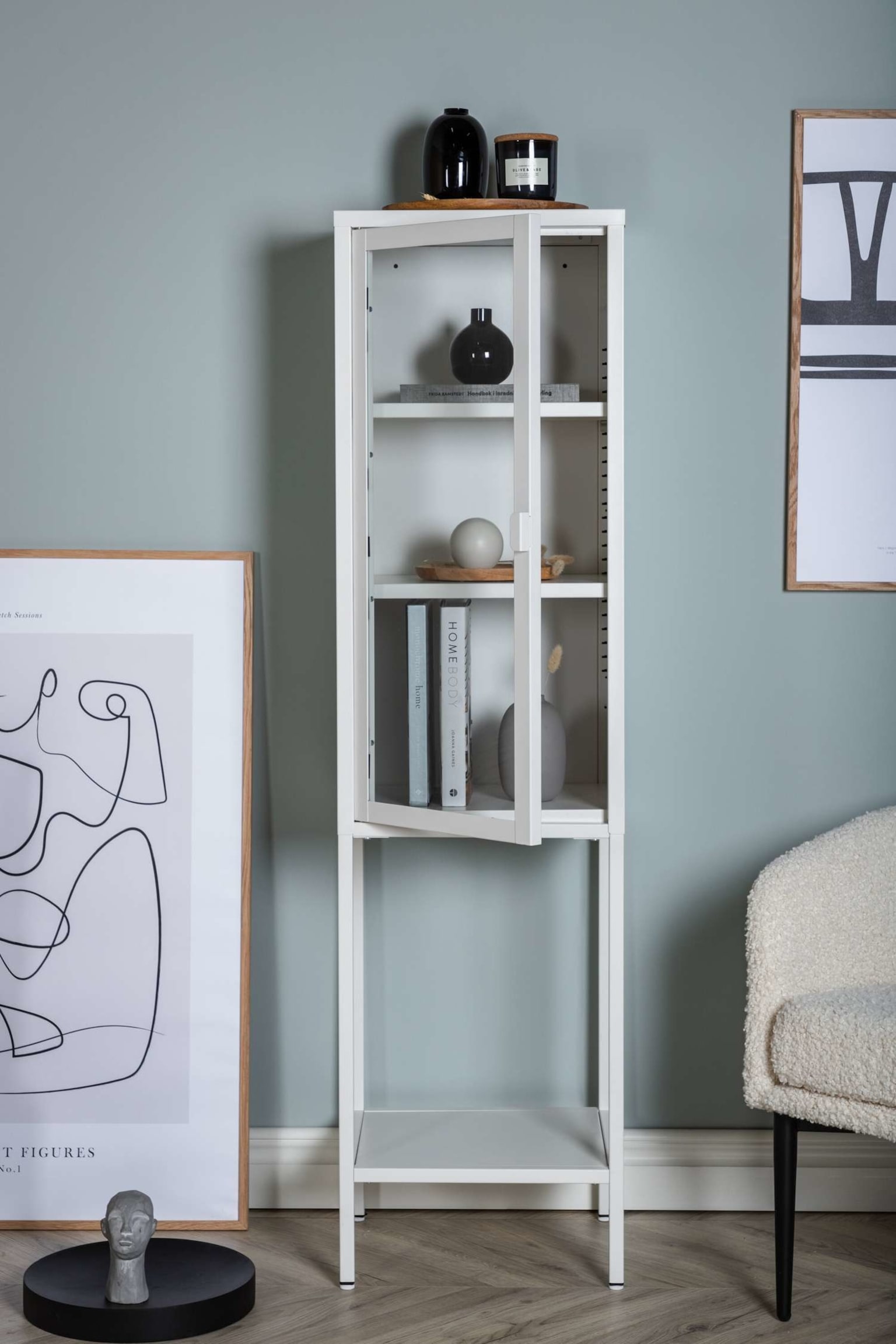 Misha Cabinet - Acciaio, Bianco/Acciaio, Nero - 2