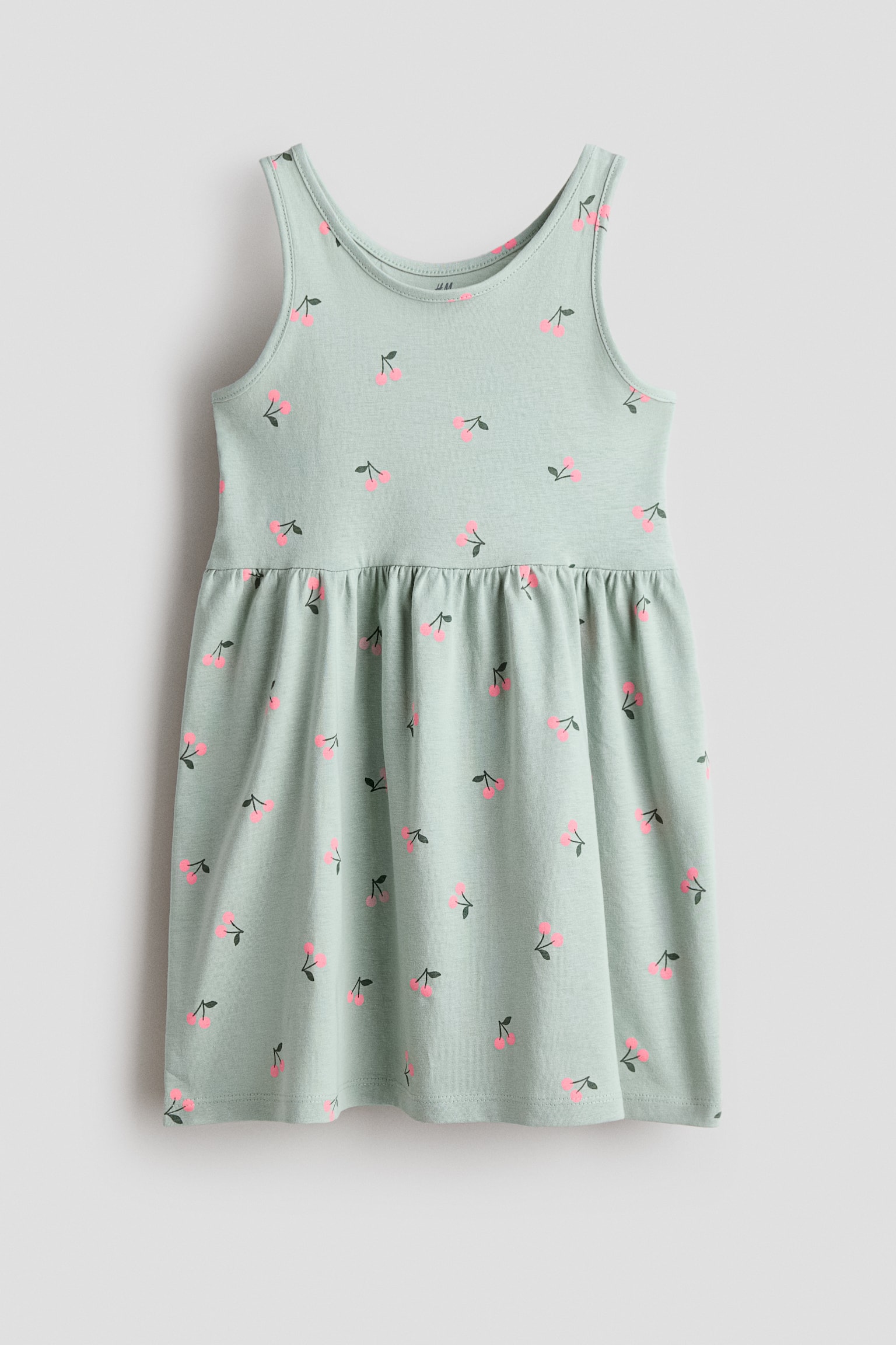Vestido estampado de algodón - Verde claro/Cerezas/Amarillo claro/Limones/Azul claro/Rayas/Blanco/Floral rosa/Azul claro/Mariposas/Rosa claro/Unicornios/Azul claro/Lazos/Azul claro/Floral/Blanco/Mariposas/Crema/Floral/Rosa claro/Frutas/Blanco/La dolce vita - 1