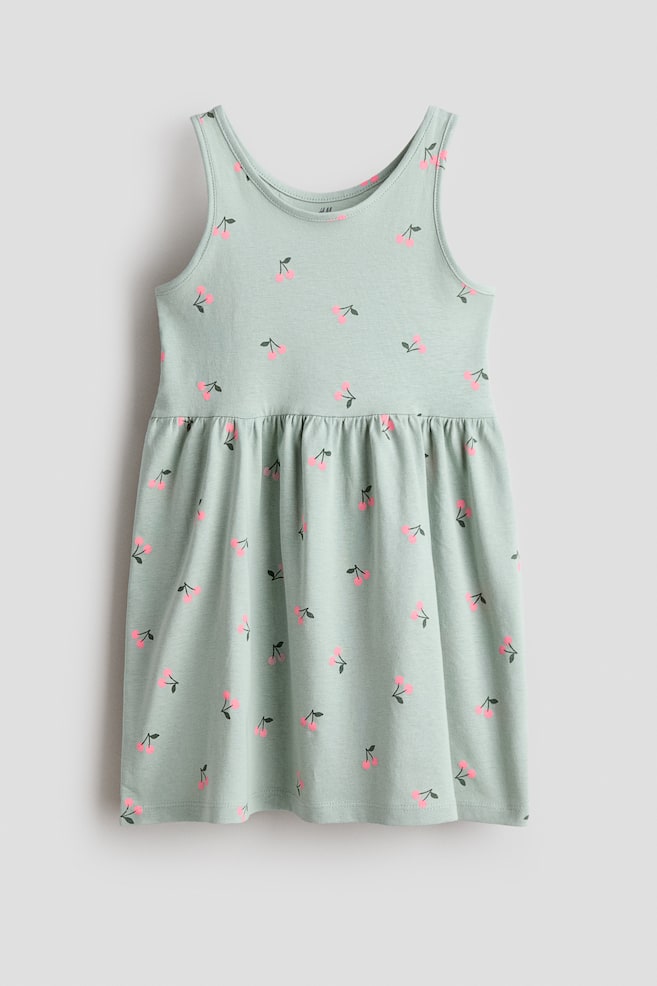 Vestido estampado de algodón - Verde claro/Cerezas/Rosa claro/Unicornios/Blanco/Mariposas/Rosa claro/Fresas/Beige/Estampado de leopardo - 1