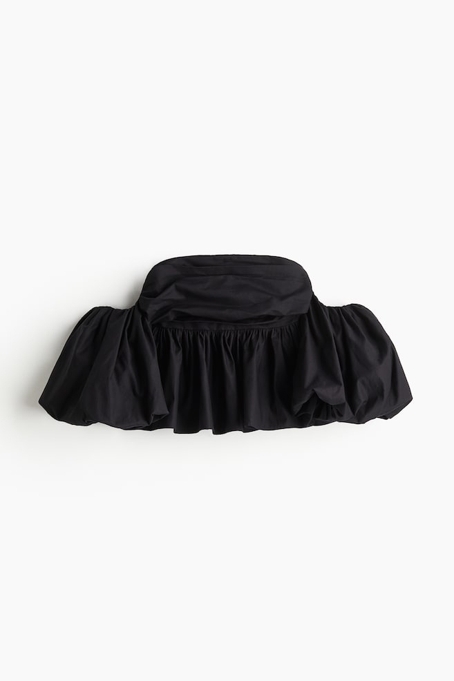 Off-the-shoulder peplum blouse - Black - 1