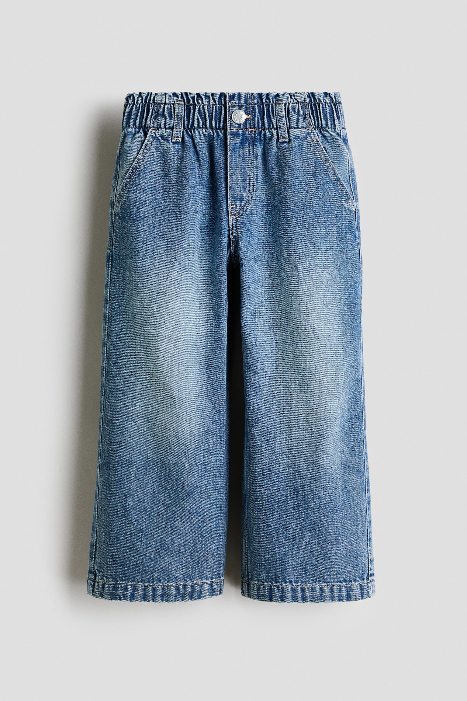 Детские джинсы H&M Daisy Wide Leg Paper-Bag Jeans, цвет: Джинсовый синий — фото 1