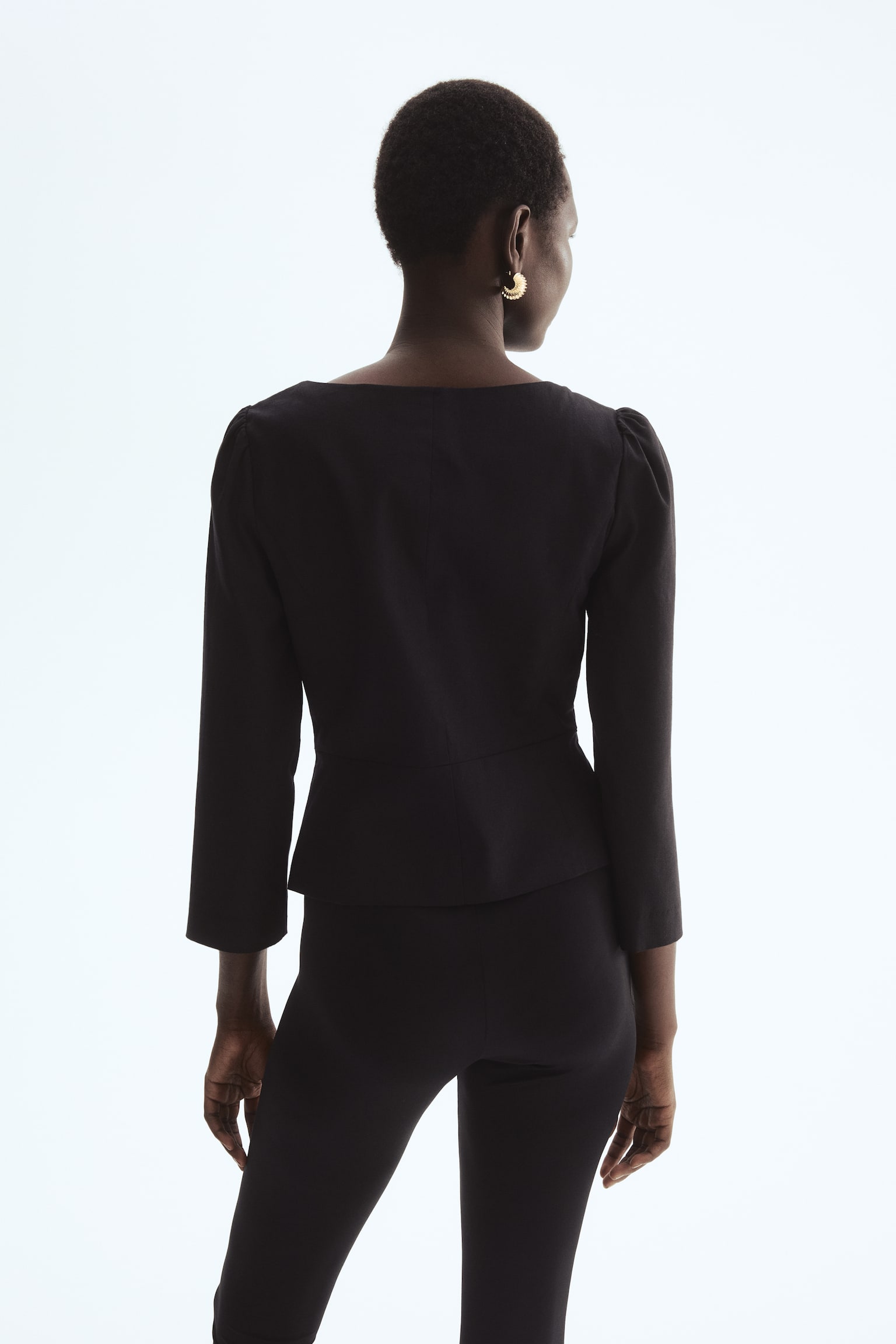 Square-neck blazer - Black - 3