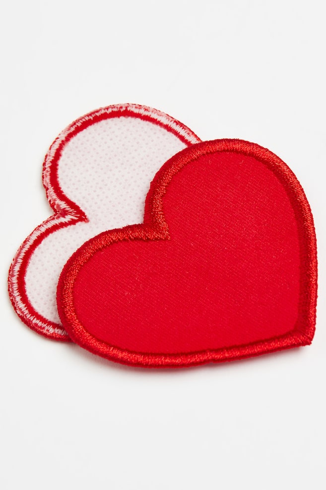 2-pack lagningslapp - Röd/Hjärtan - 2