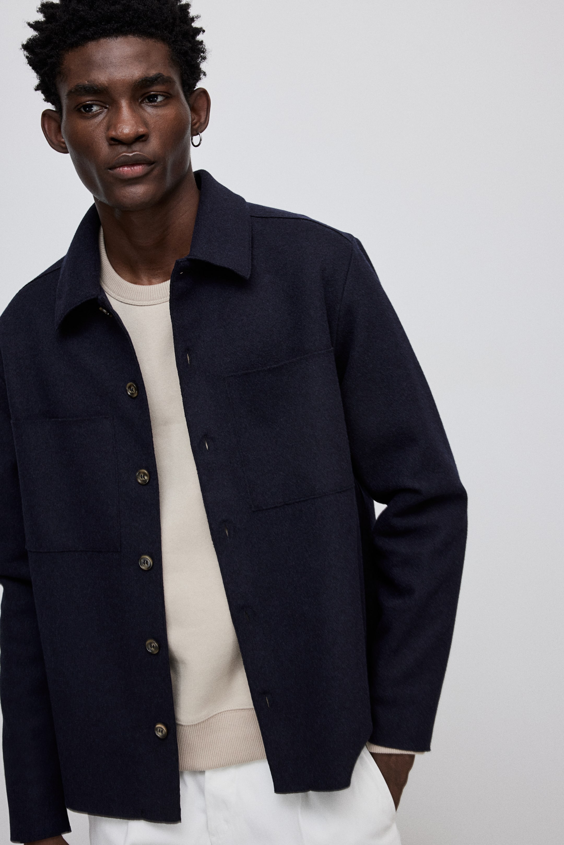 Regular Fit Wool-Blend Overshirt