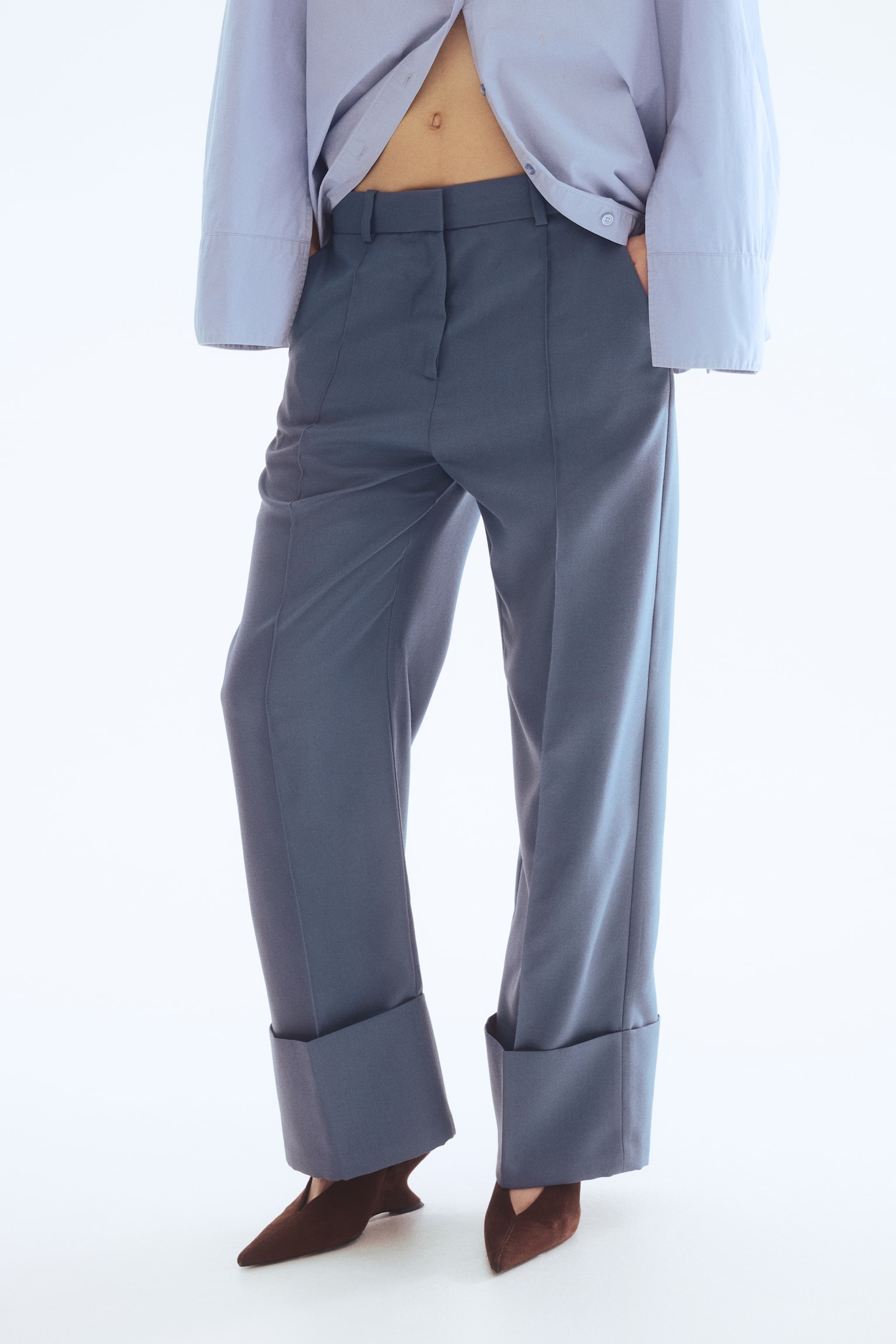 Pantalon chic en twill - Bleu ancien - 8