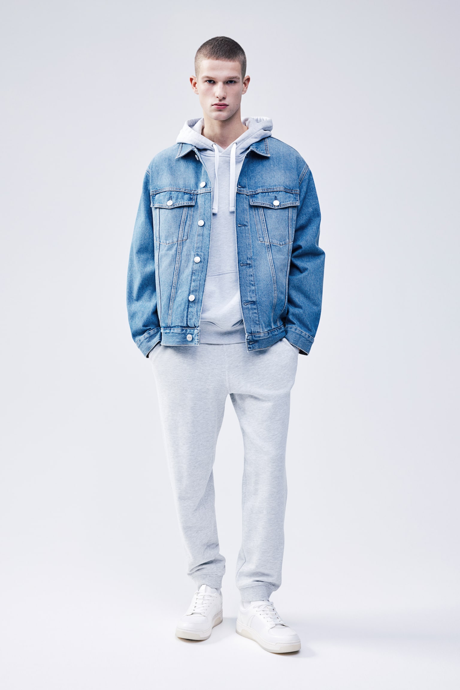 Relaxed Fit Denim jacket - Denim blue/Dark denim grey - 3