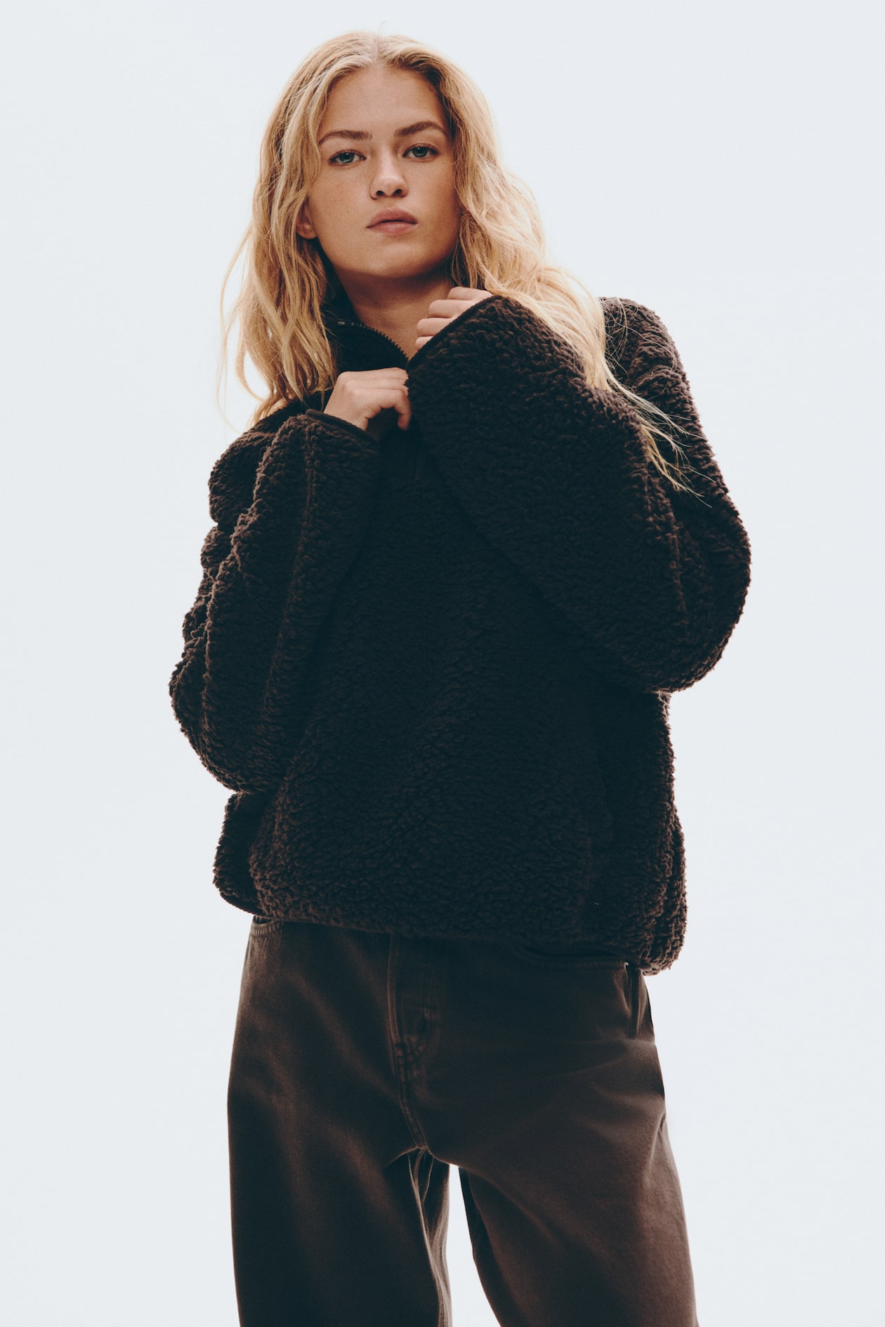 Half-Zip Teddy Fleece Sweatshirt - image 5