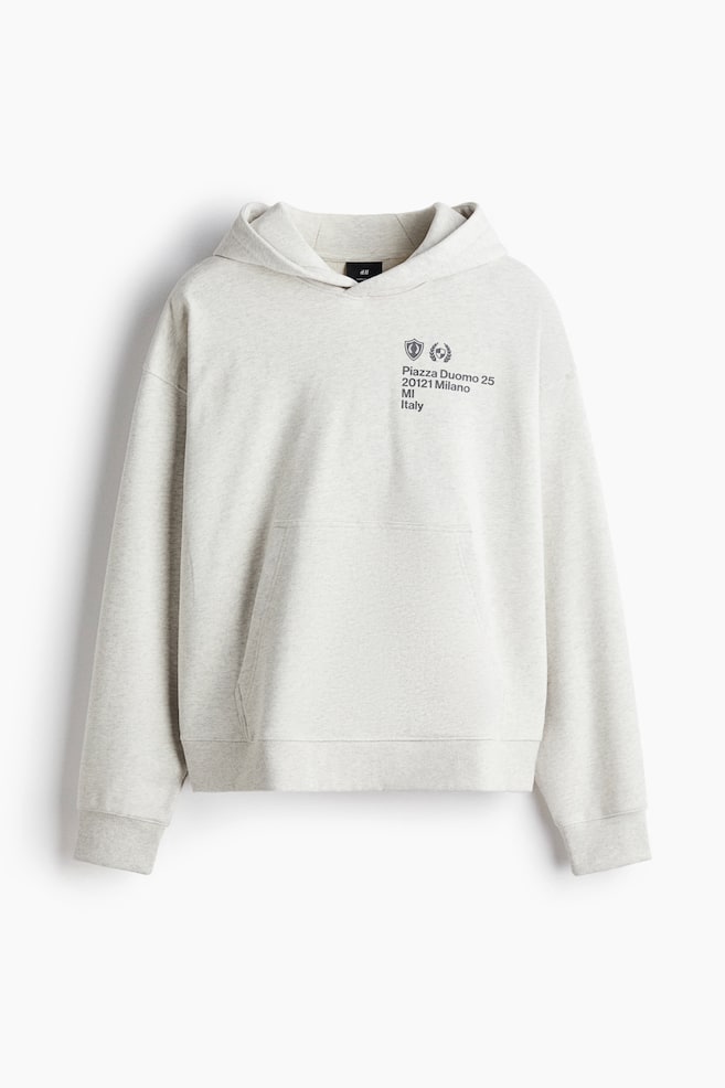 Felpa squadrata con cappuccio Oversized Fit - Grigio chiaro mélange/Beige chiaro/21 - 1